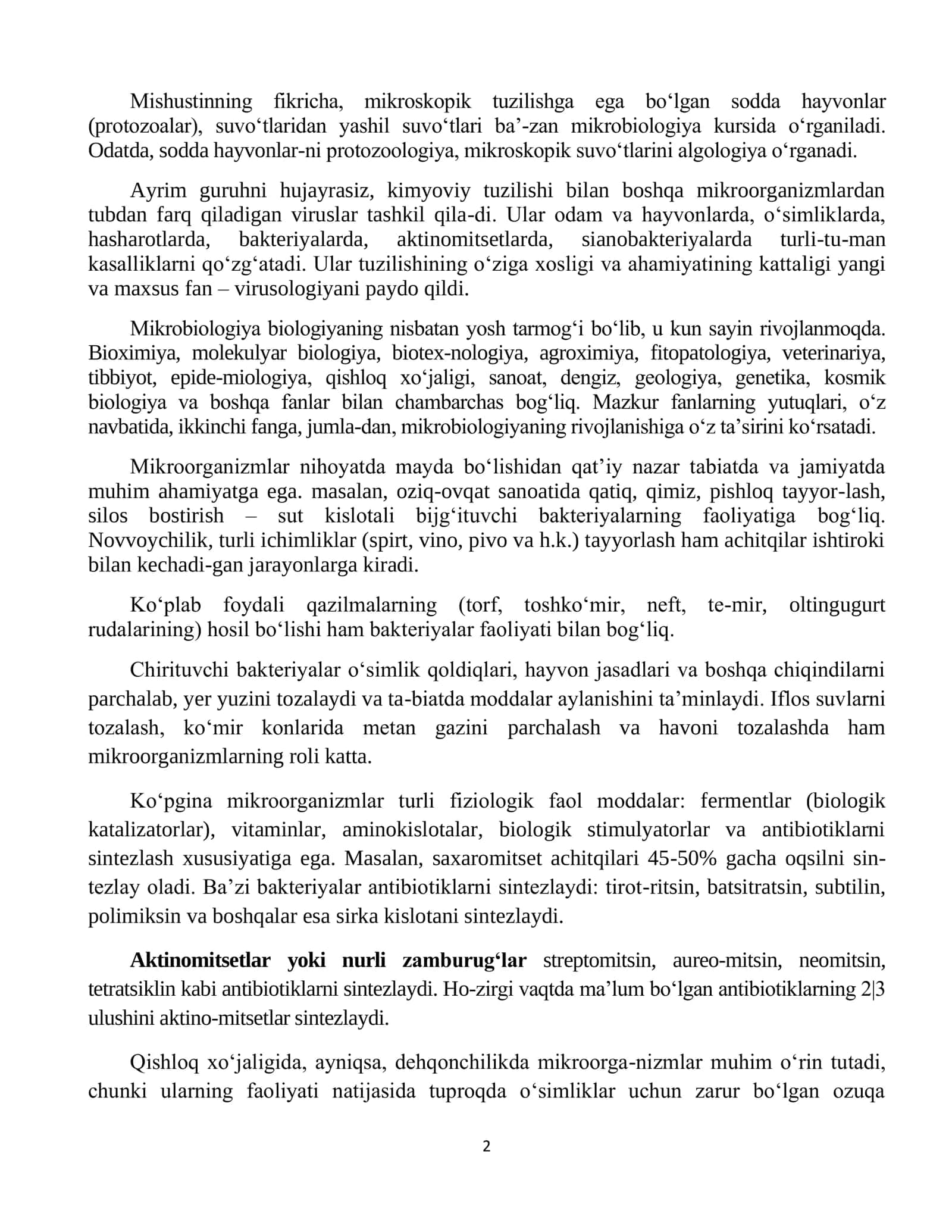 MIKROBIOLOGIYA VA BIOTEXNOLOGIYANING QISQACHA RIVOJLANISH TARIXI 2