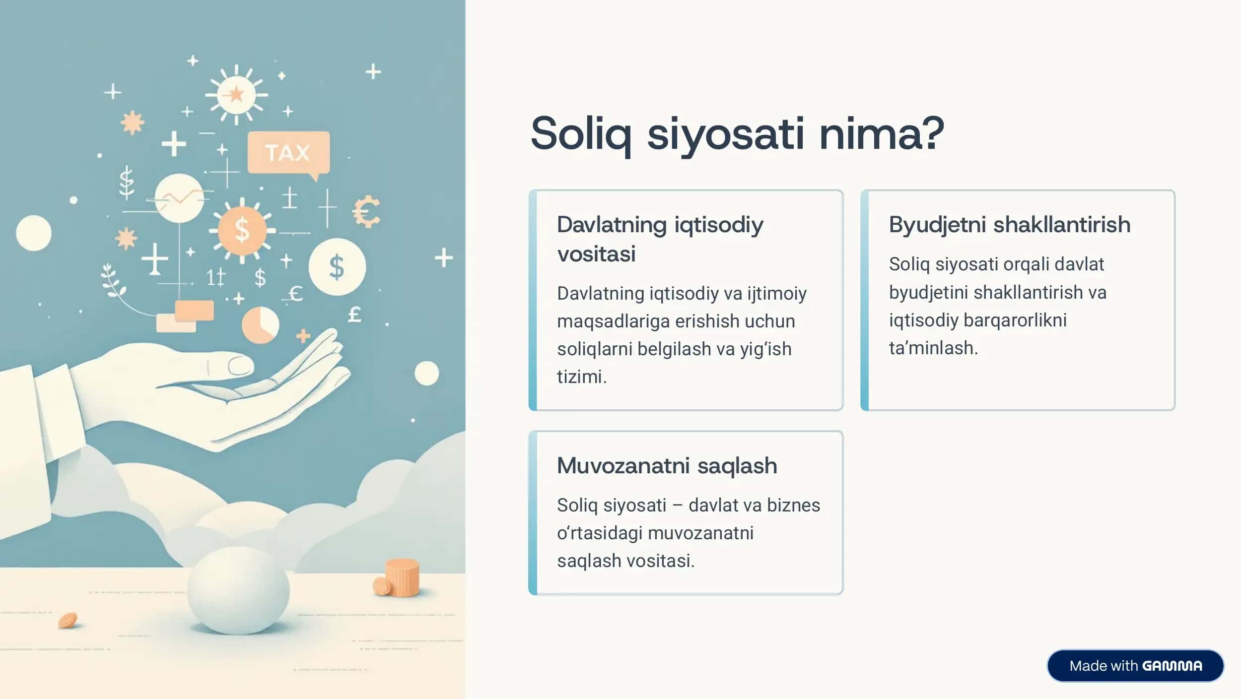 Soliq siyosati: mohiyati, maqsadlari va vositalari 2