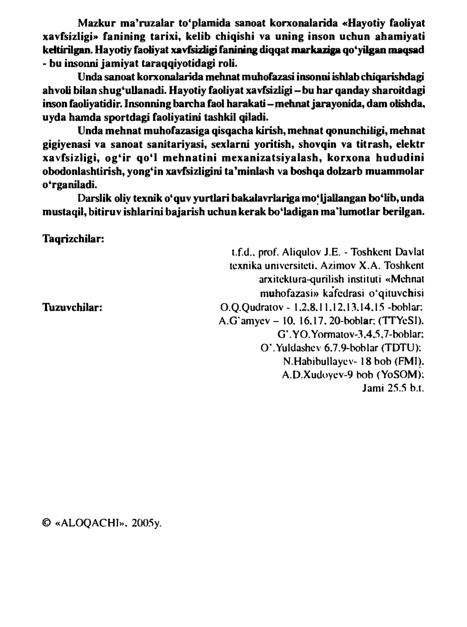 HAYOTIY FAOLIYAT XAVFSIZLIQI 2