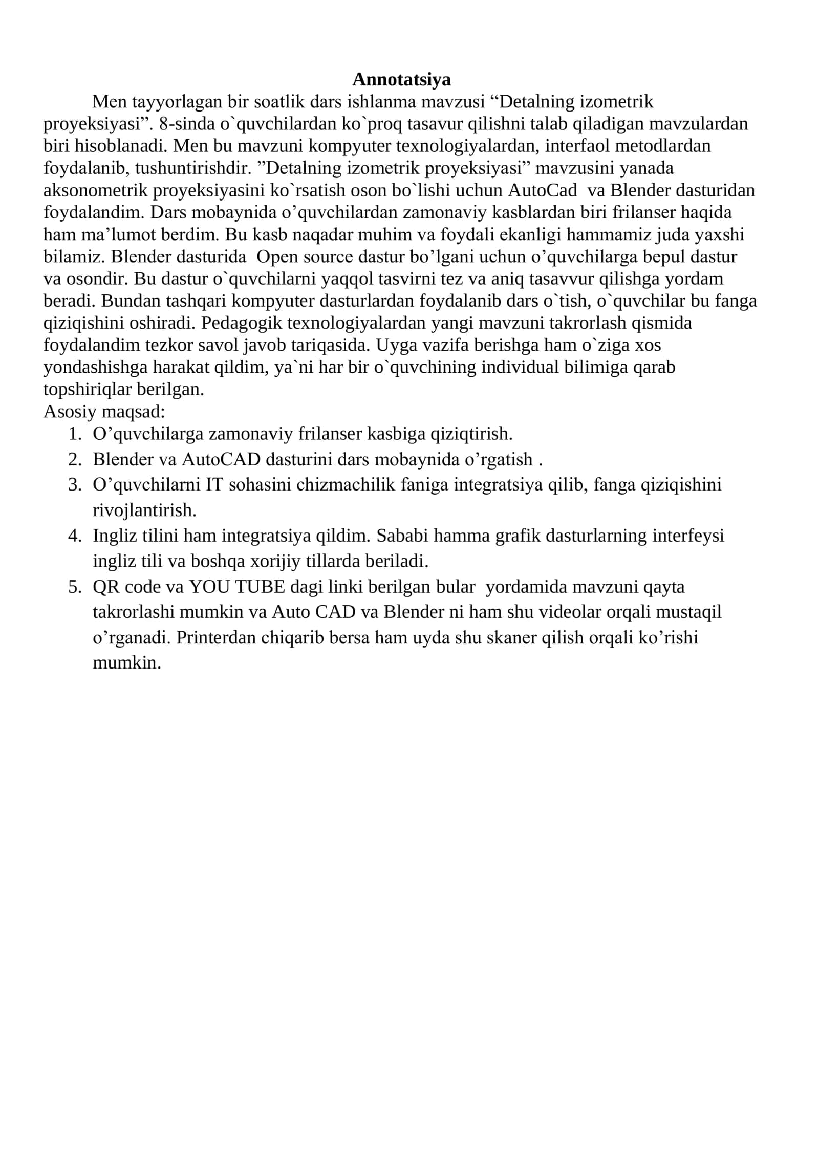 8-sinf Chizmachilik fanidan Detalning frontal dimetrik proyeksiyasi mavzuda dars ishlanma 2