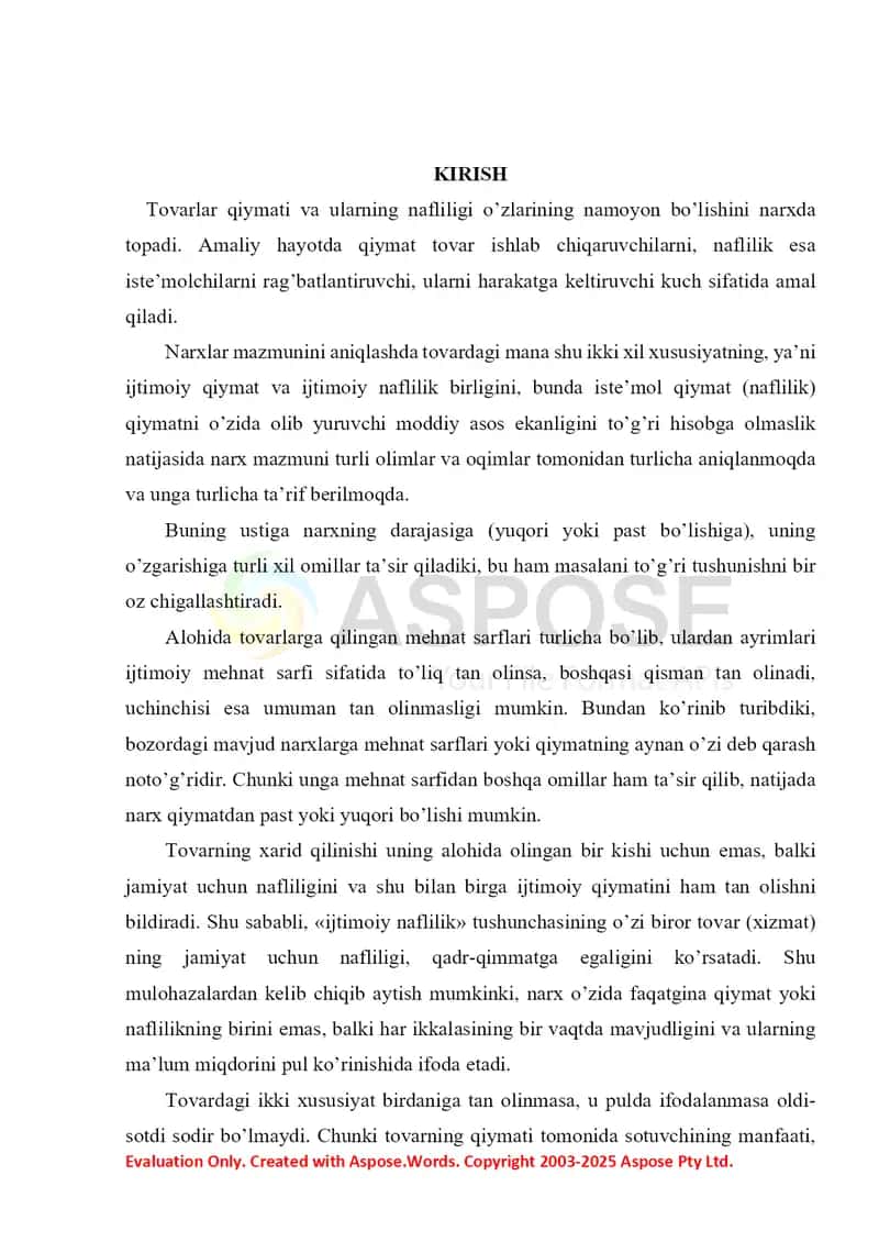 Narxning mohiyati va shakllanish xususiyatlari 2