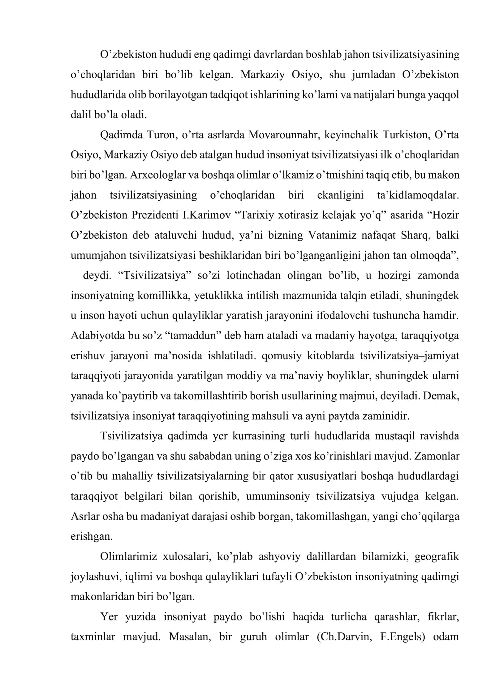 Markaziy Osiyo jahon sivilizatsiyasining ajralmas qismi 2