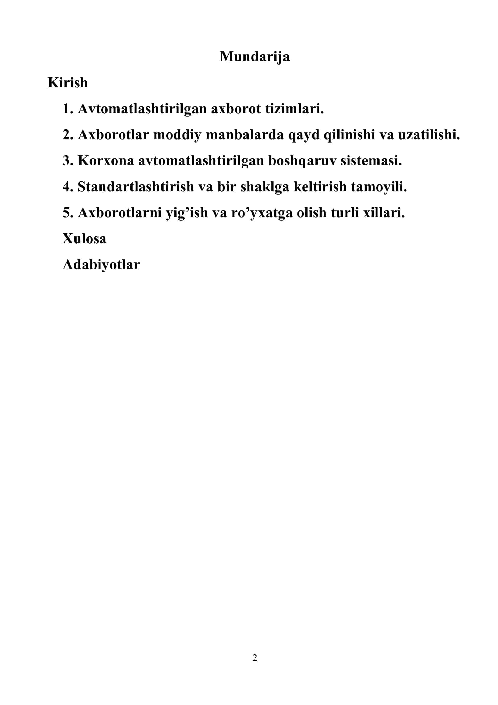 Avtomatlashtirilgan axborot so'rov tizimlarining arxitekturasi 2