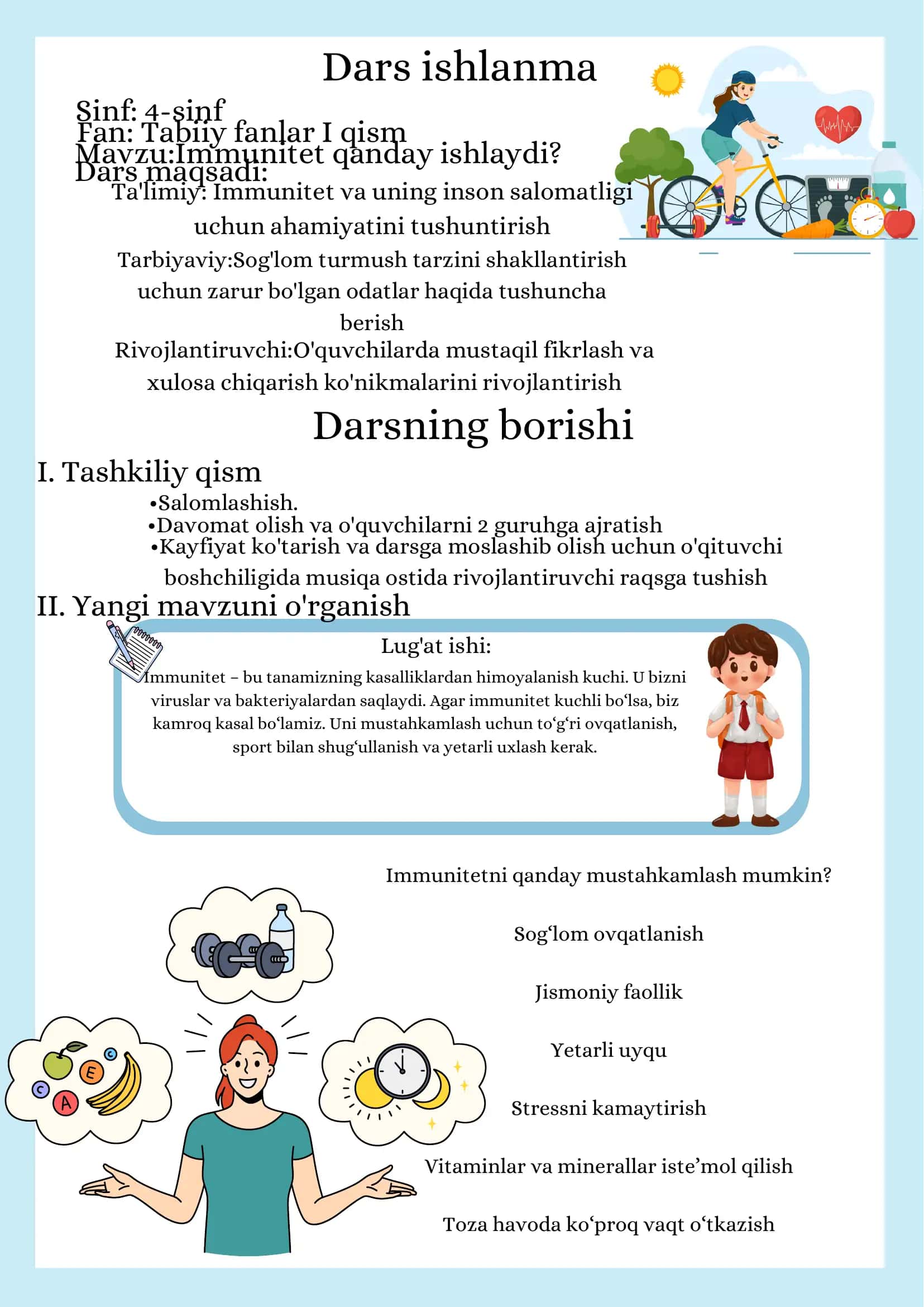 Yangi pedagogik texnologiya va faol pedagogik metodlar asosida dars ishlanmasi 2