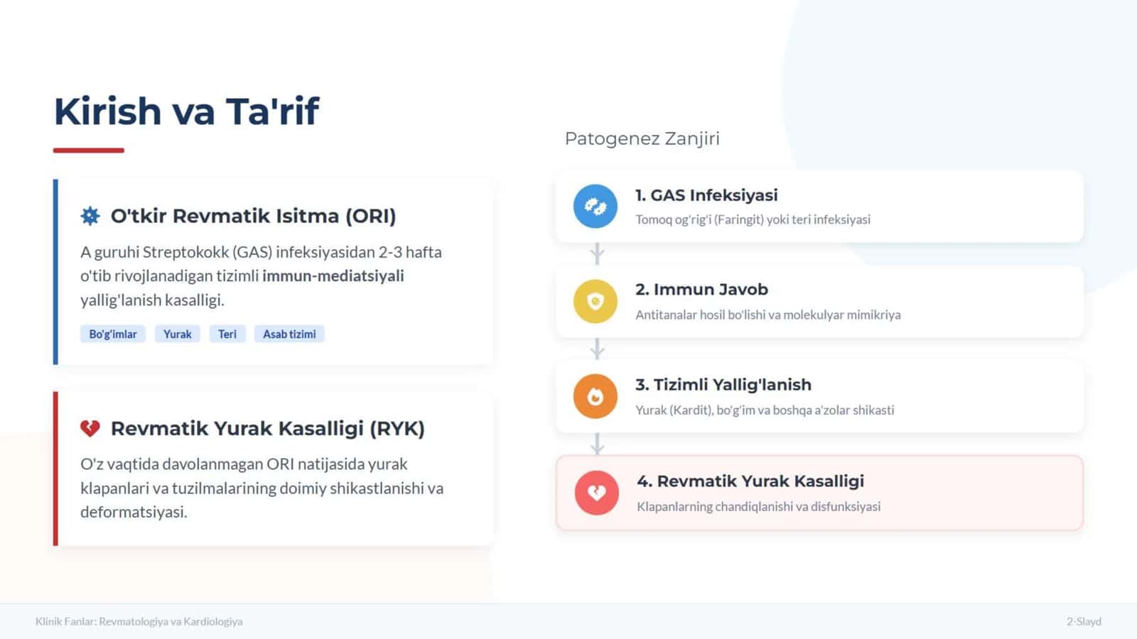 O'tkir revmatik isitma va revmatik yurak kasalliklari 2