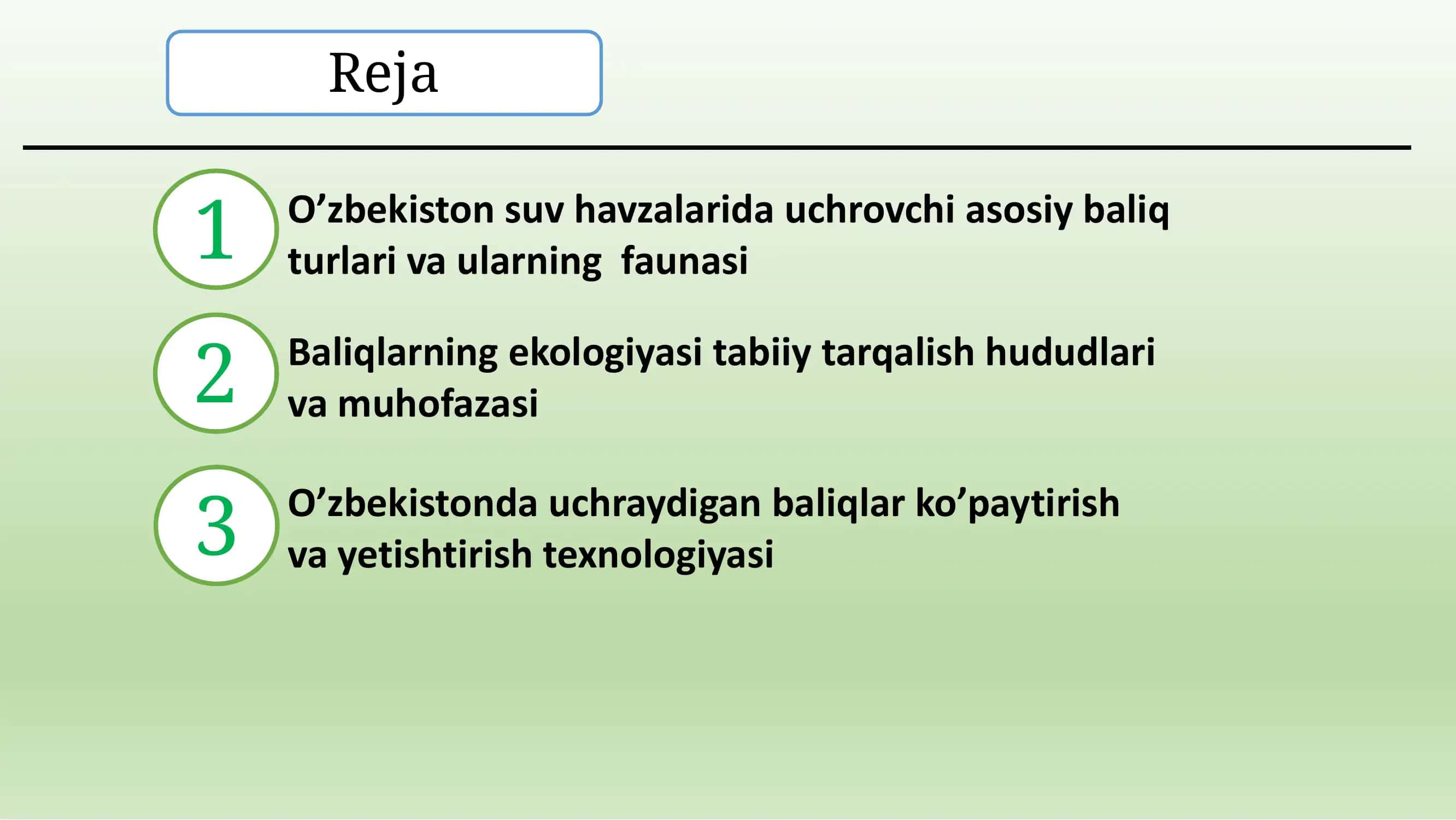O'zbekistonda uchraydigan baliqlar tur tarkibi va ularning tarqalishi 2
