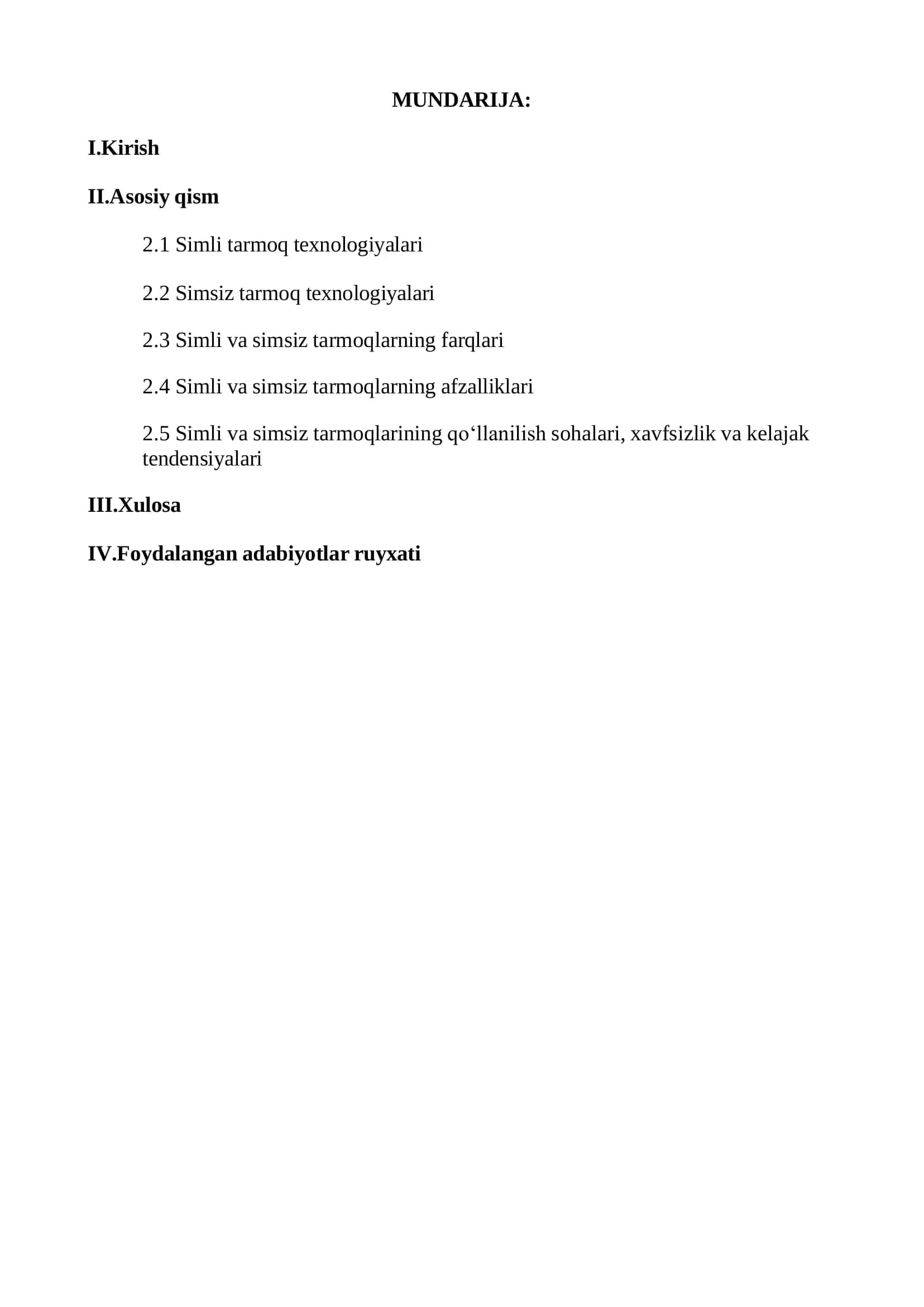Simli va simsiz tarmoq texnologiyalari 2