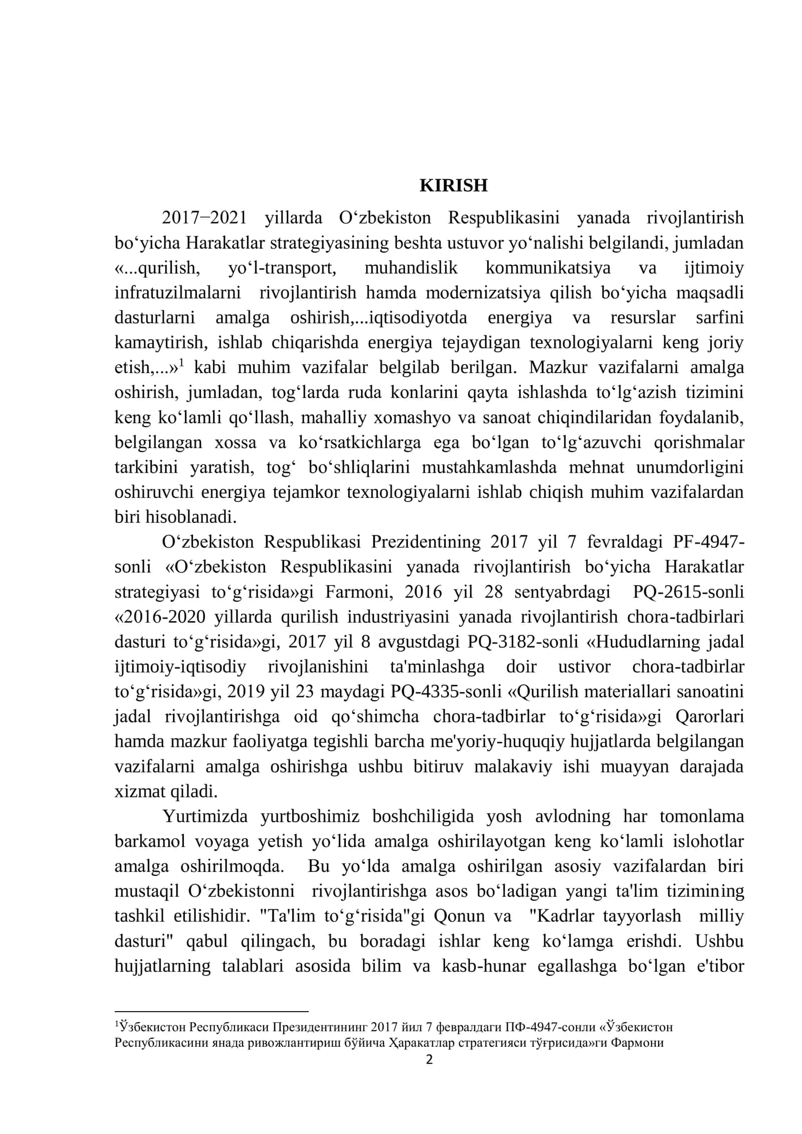 Ho‘l usulida portlandsement ishlab chiqarish korxonasini 2