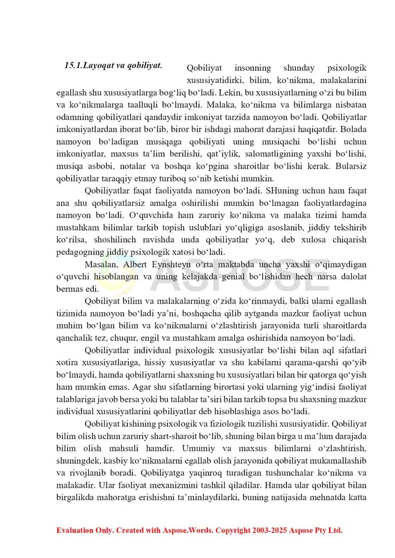 Qobiliyat mavzusi . Layoqat va qobiliyat Qobiliyatlar tuzilishi va turlari. Talantning paydo bo‘lishi va tuzilishi. 2