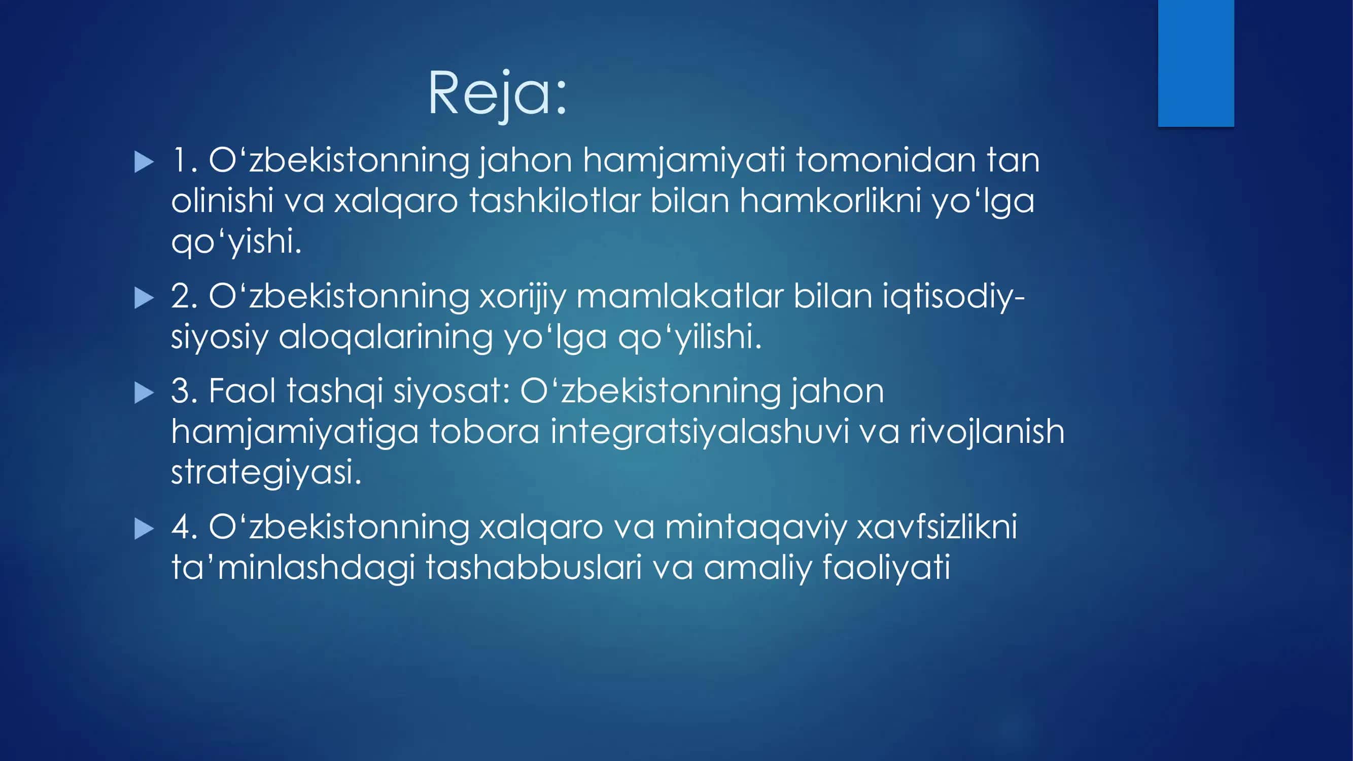 O‘zbekistonning Xalqaro Tashkilotlar Bilan Hamkorligi 2