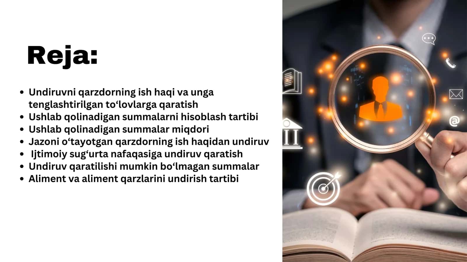 QARZDORNING ISH HAQI VA UNGA TENGLASHTIRILGAN TOʻLOVLARGA NISBATAN UNDIRUV 2