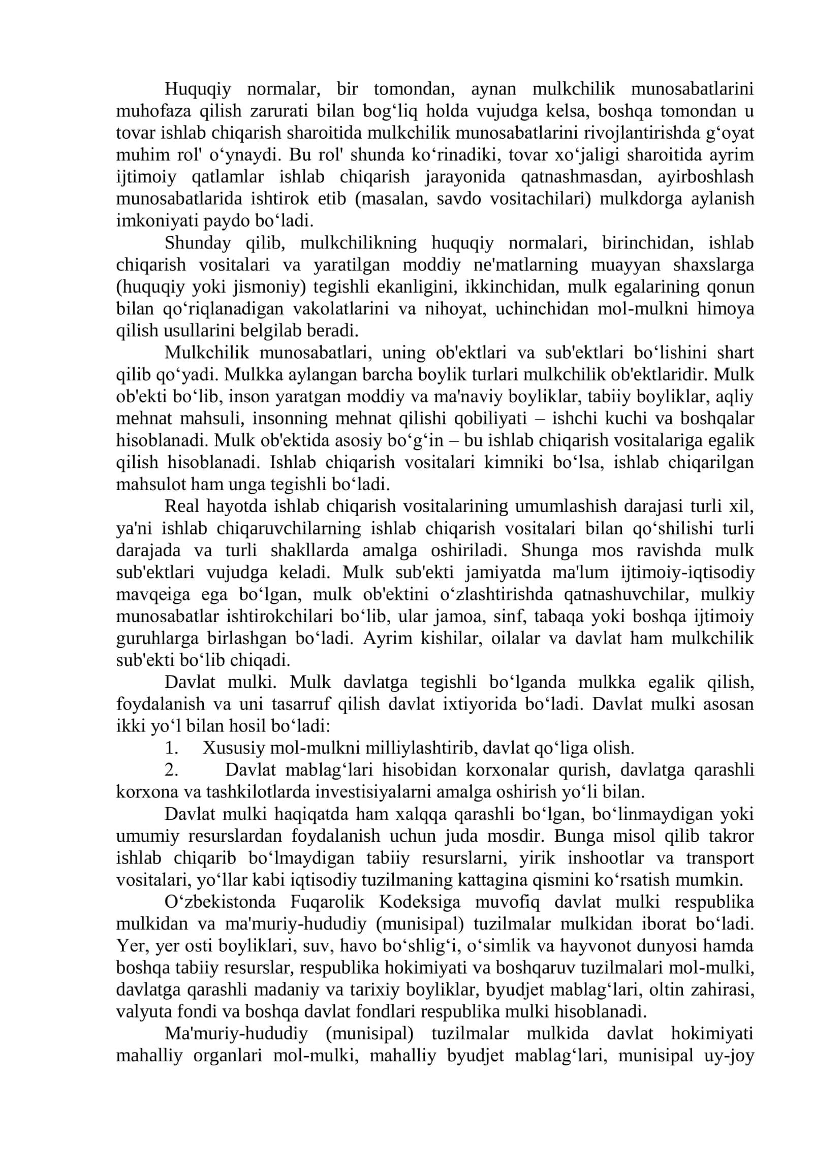 Davlat mulkini xususiylashtirish va boshqarish 2