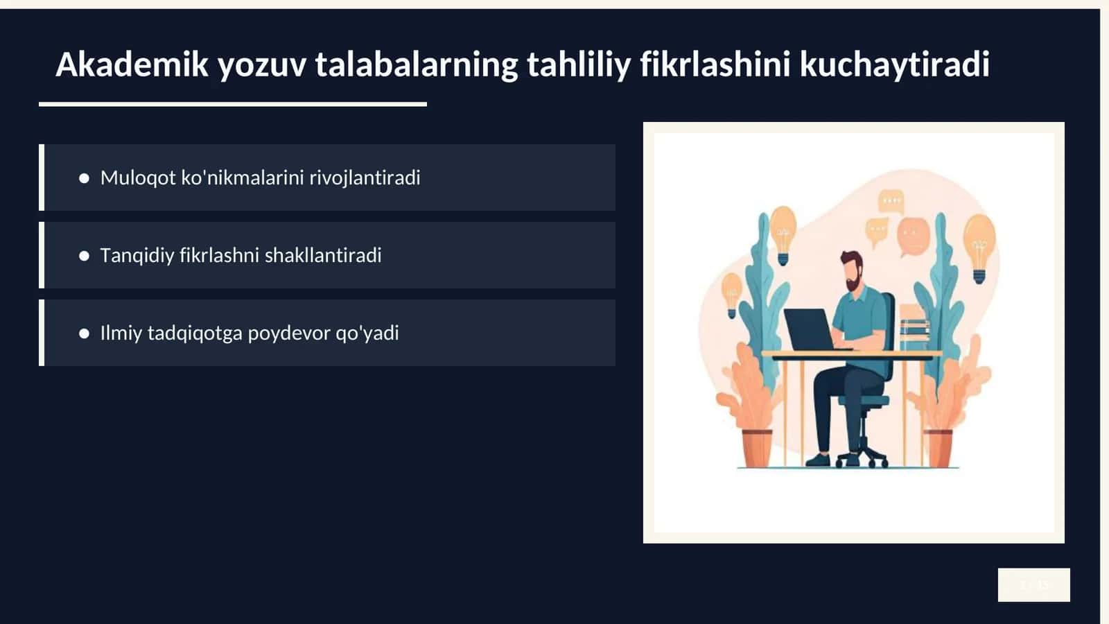 Akademik yozuv va uning elementlari. Yozuv va uning turlari 2