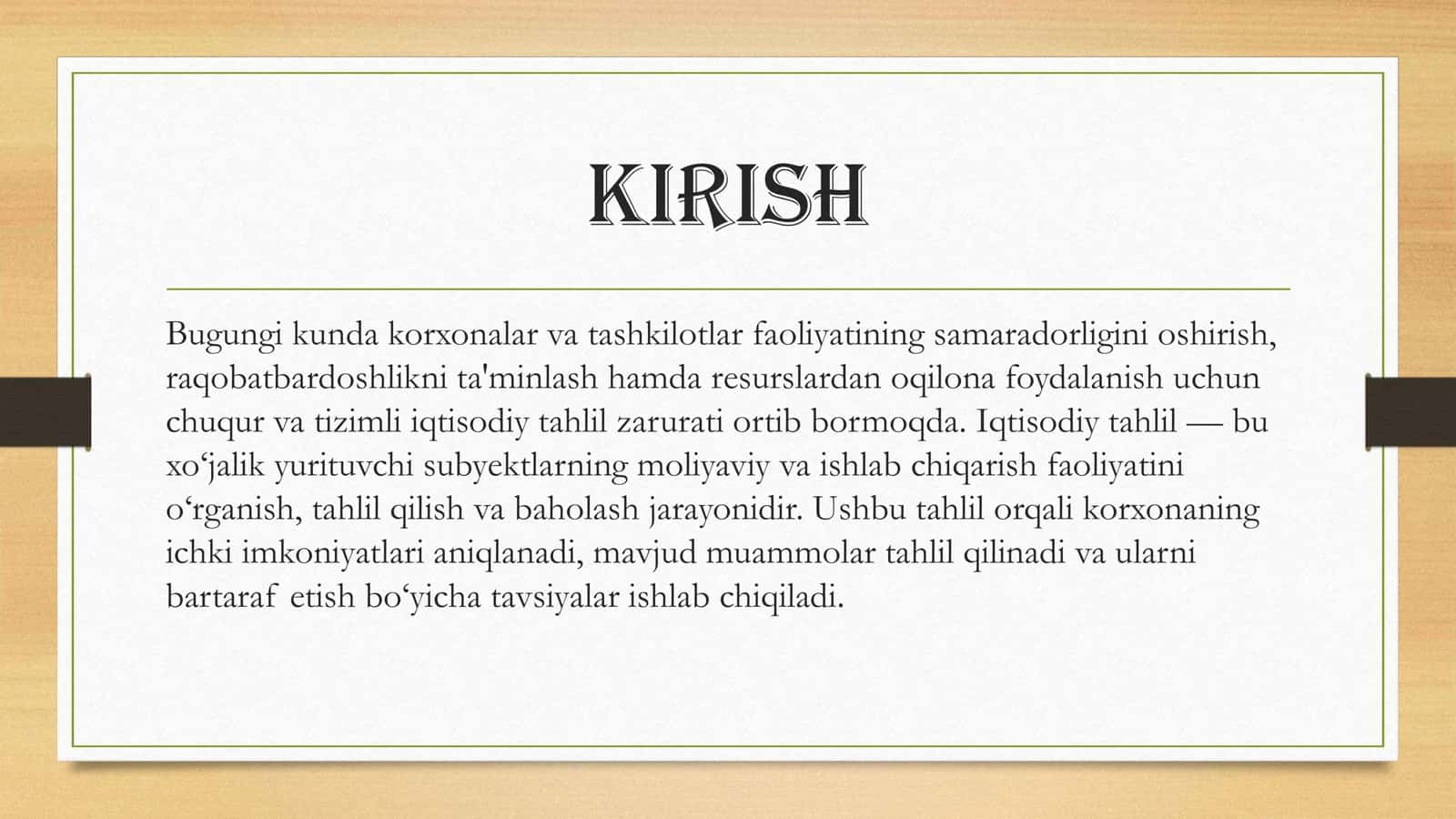 iqtisodiy tahlilni tashkil etish shakillari 2