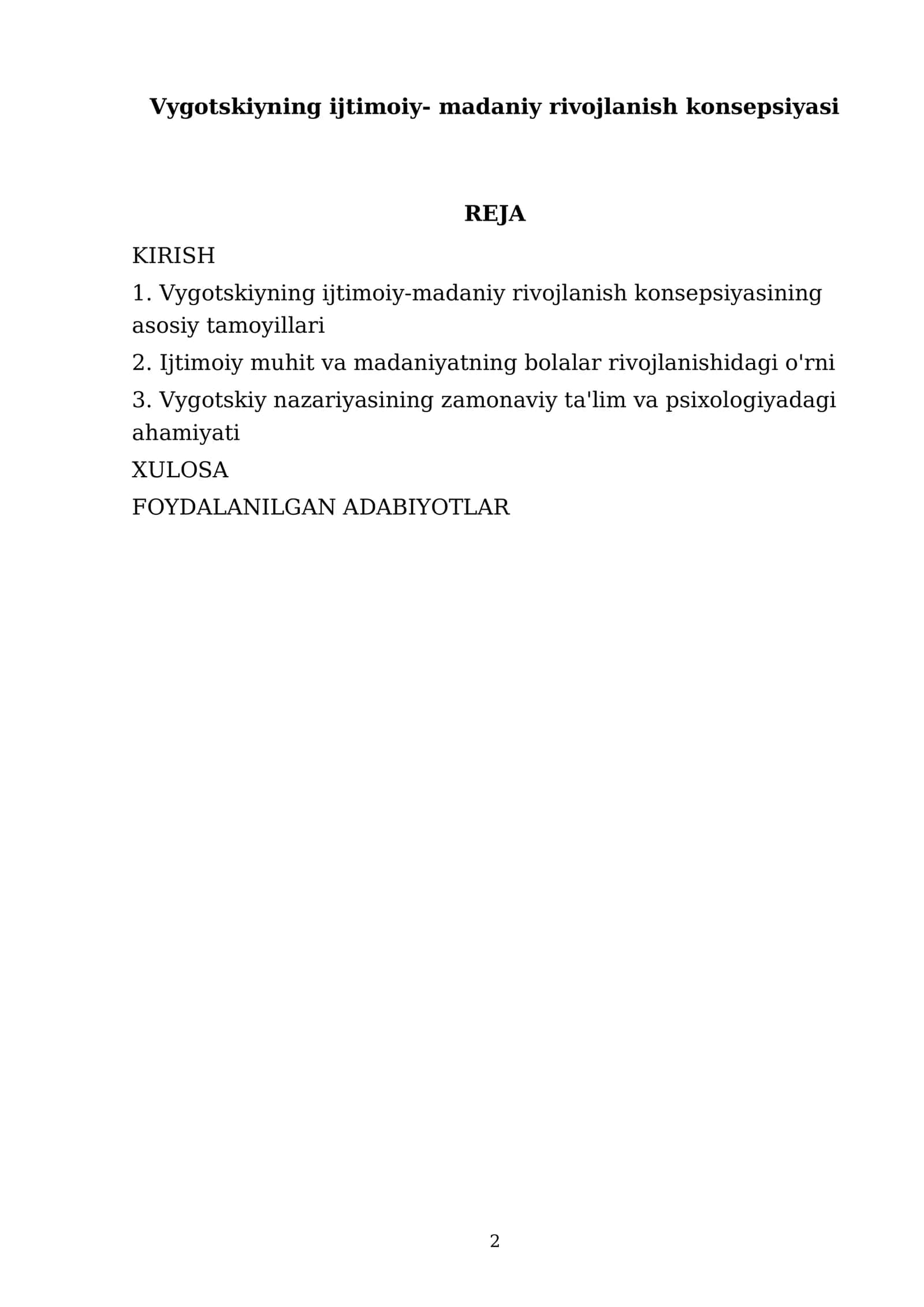 Vygotskiyning ijtimoiy-madaniy rivojlanish konsepsiyasi 2