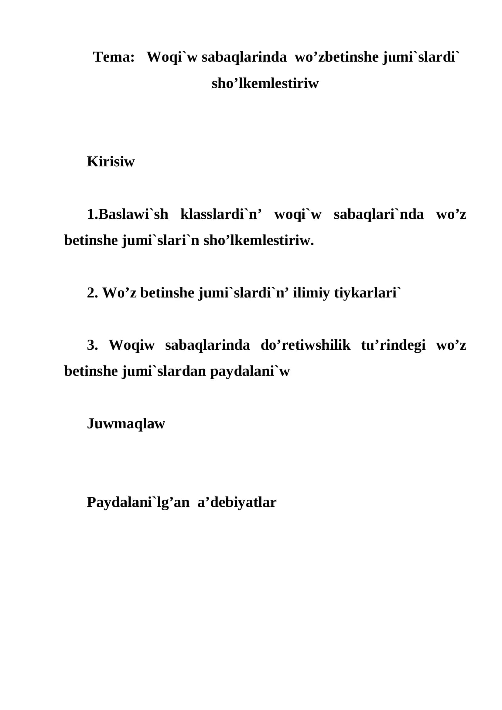 Ana Tilin O'qitish Metodikasi 2