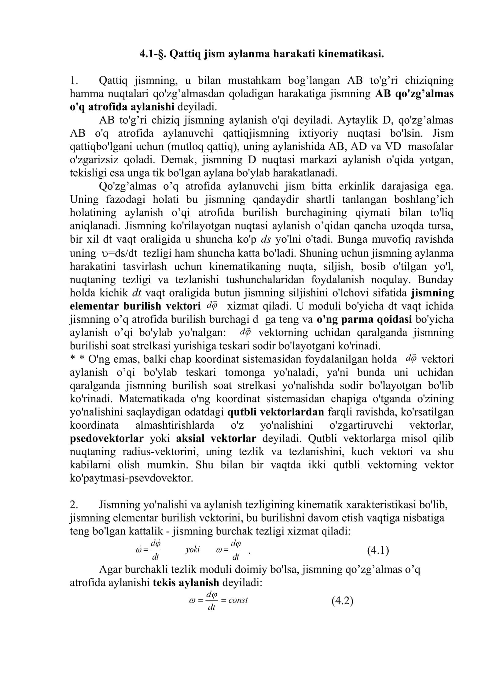 AYLAMMA HARAKAT KINEMATIKASI VA DINAMIKASI 2