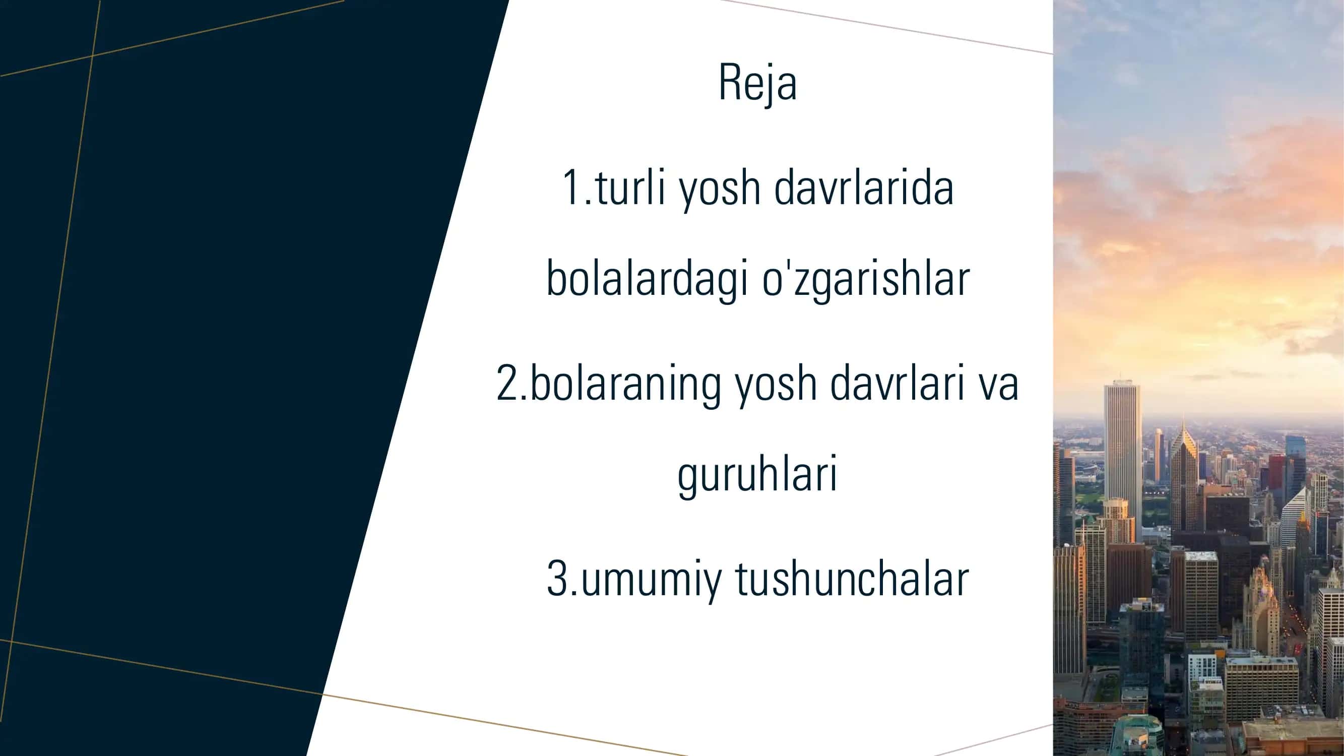 YOSH DAVRLARIDA O'ZLASHTIRISH 2