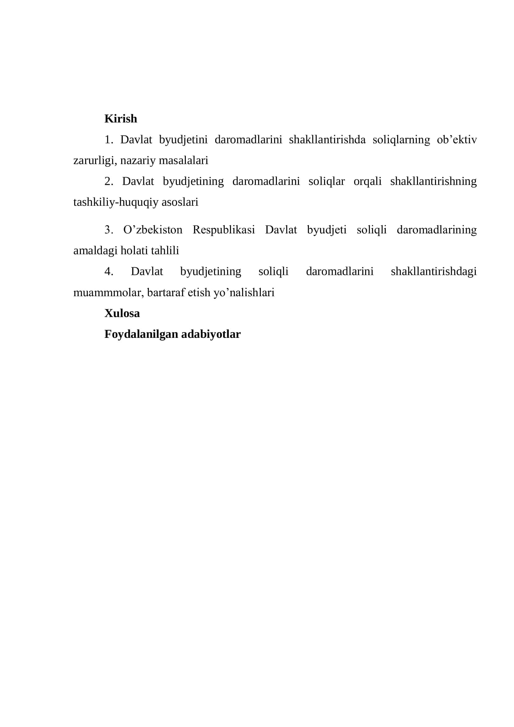 Davlat byudjeti daromadlarini shakllantirish masalalari 2