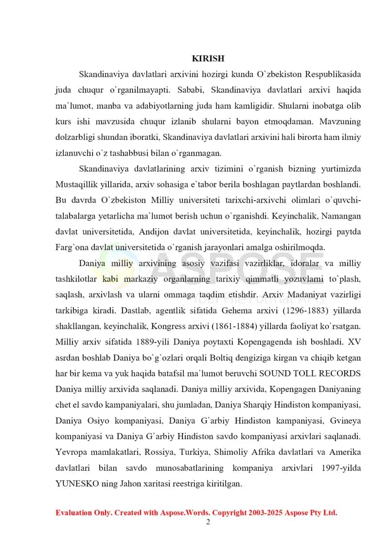 Niderlandiya va Skandinaviya davlatlarida arxiv ishi. Arxiv boshqaruv tizimidagi o‘zgarishlar 2