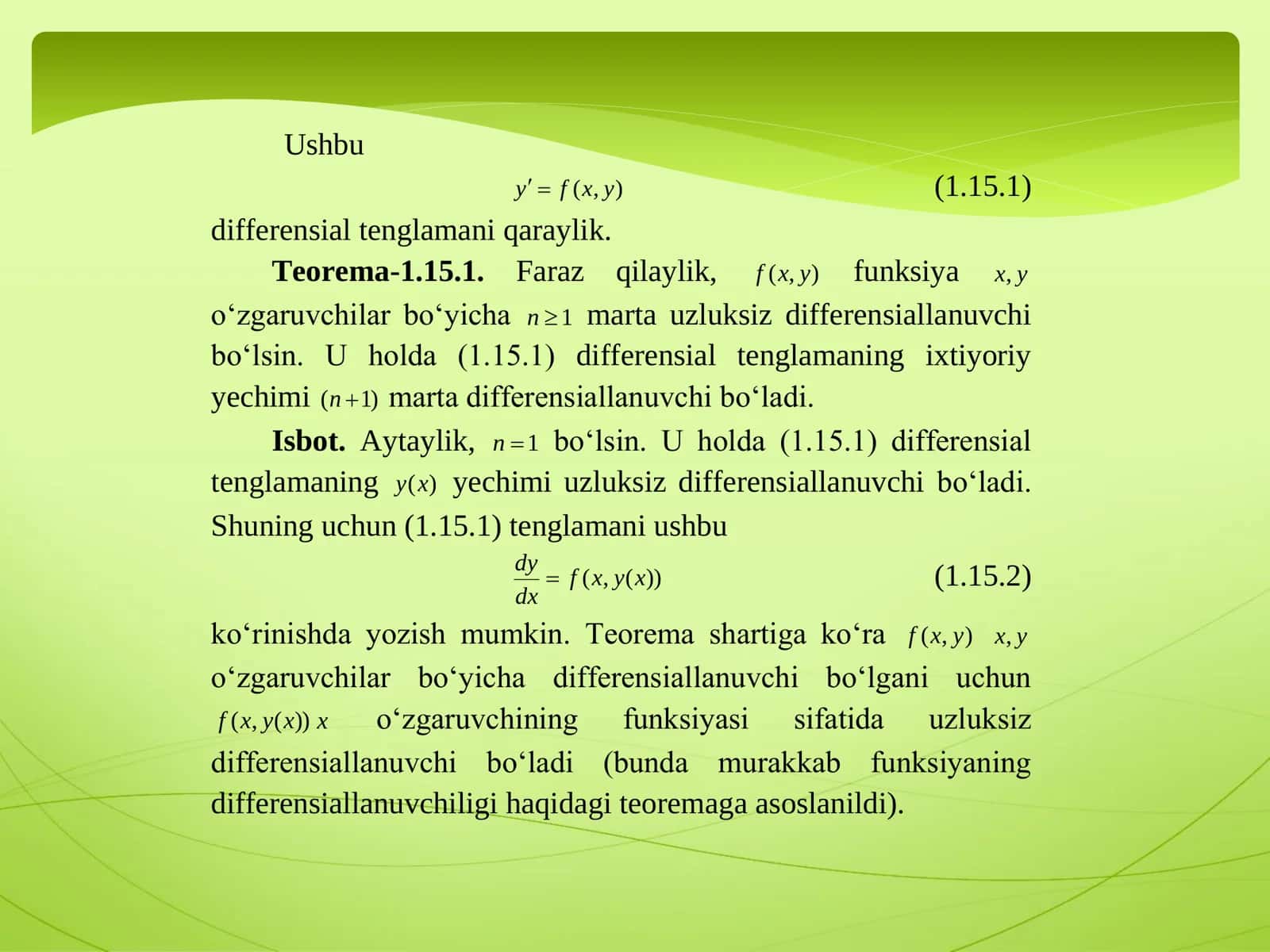 9-МАVZU. Differensial tenglama 2