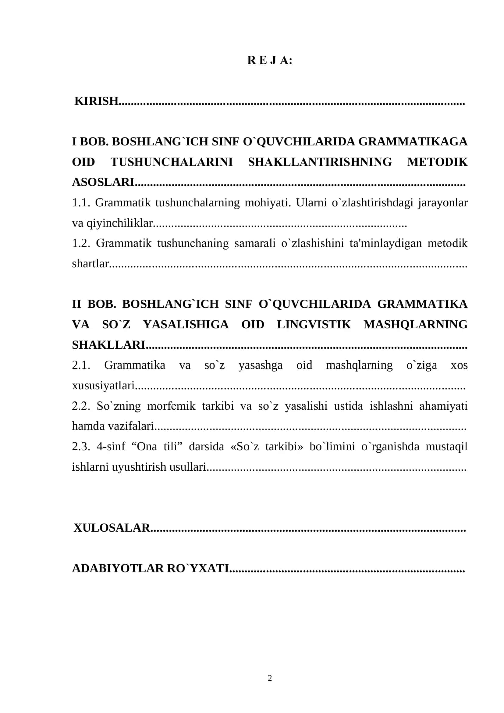 Boshlang`ich sinflarda grammatika, so`z tarkibi yasalishiga oid 2