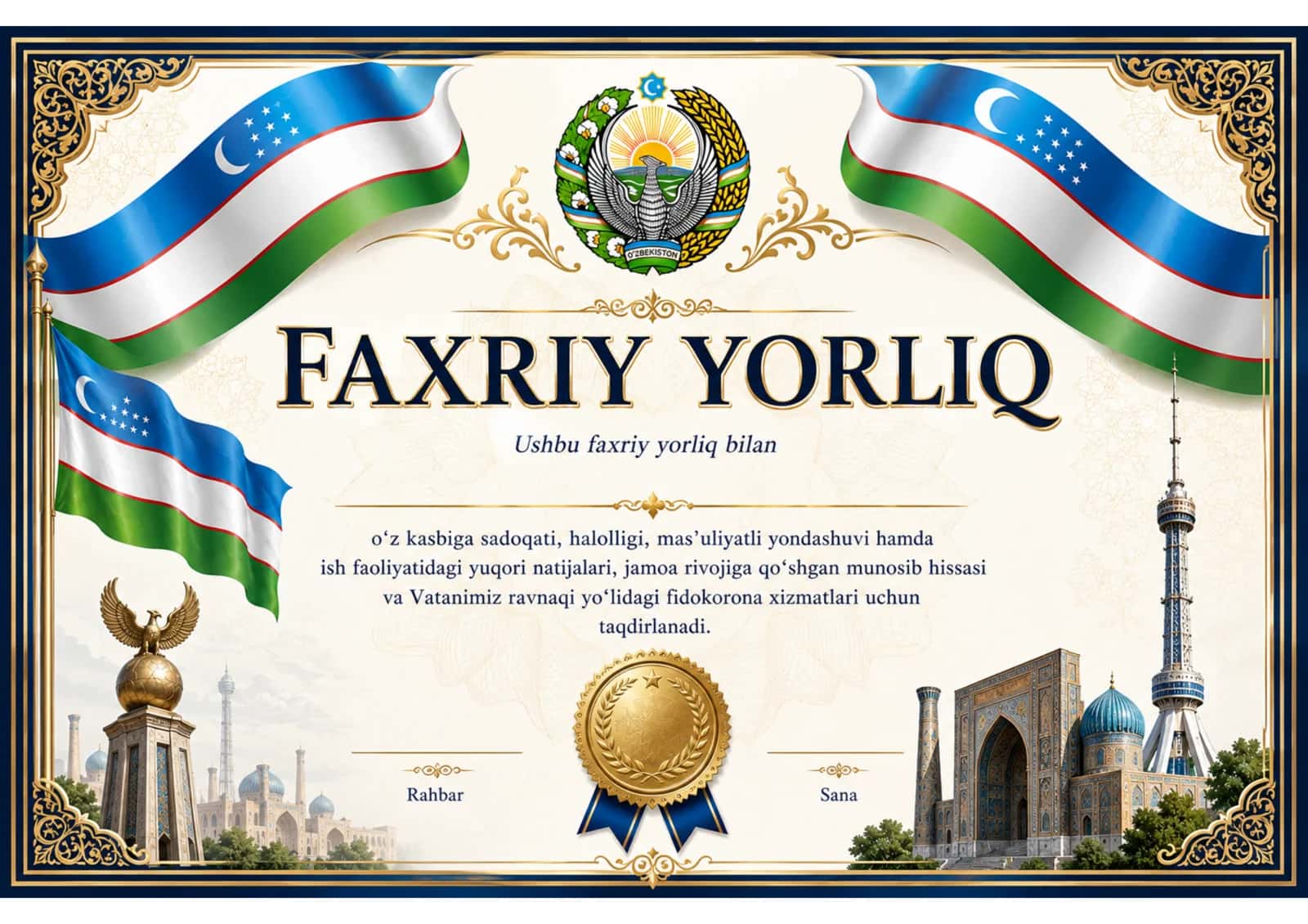 Faxriy yorliq 3 ta shablon 2