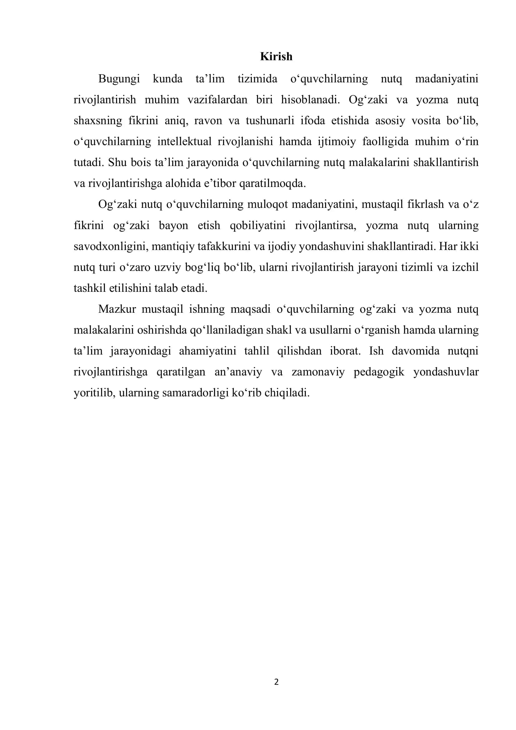 Oʻquvchilar ogʻzaki va yozma nutq malakalarini oshirishning shakl va usullari 2