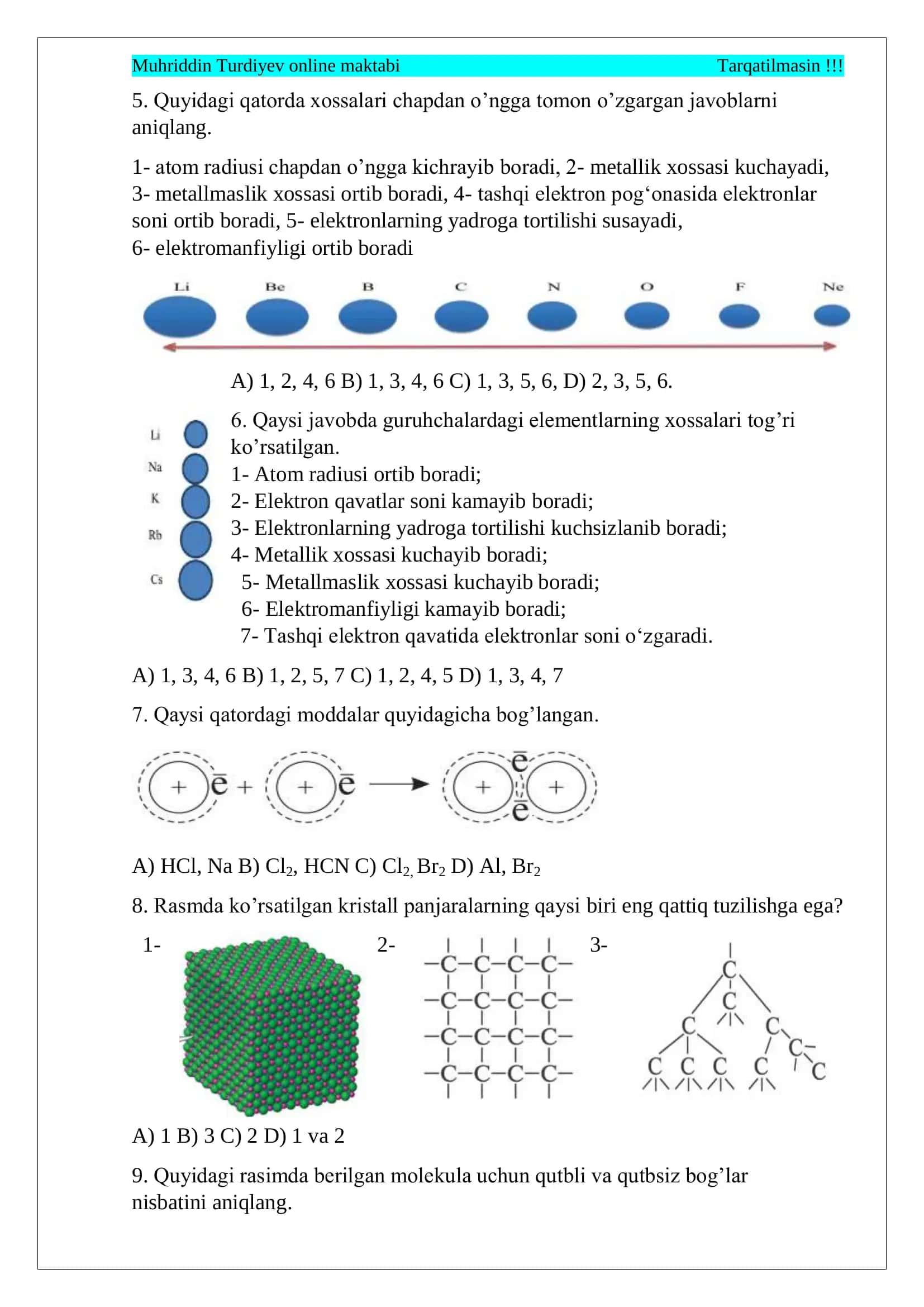 8-sinf rasimli test 2