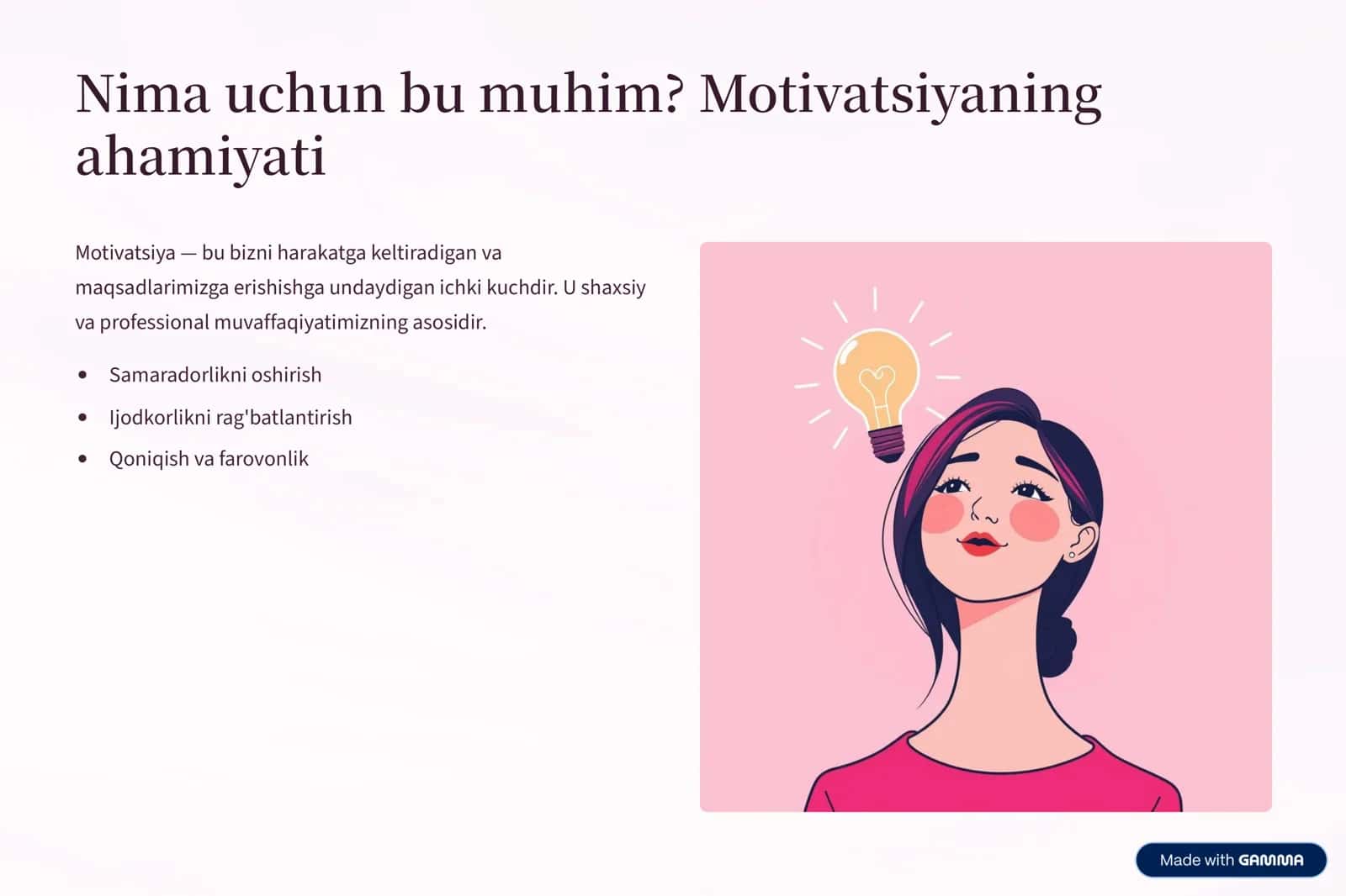Faoliyat va motivatsiya: Ishlash samaradorligini oshirish 2