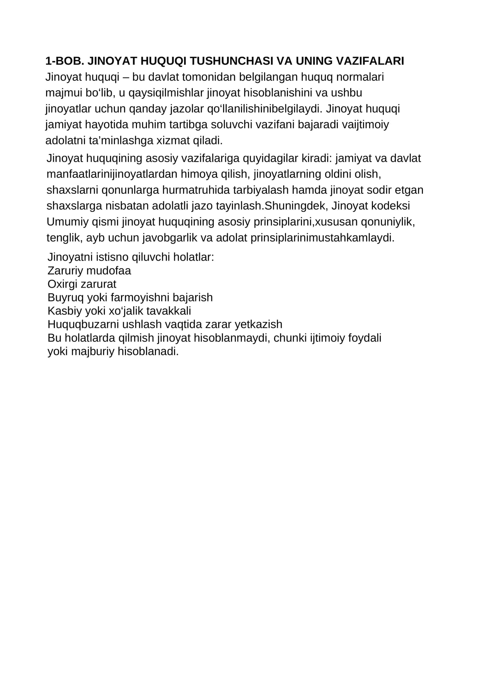 Jinoyat Kodeksi Umumiy Qismi 2