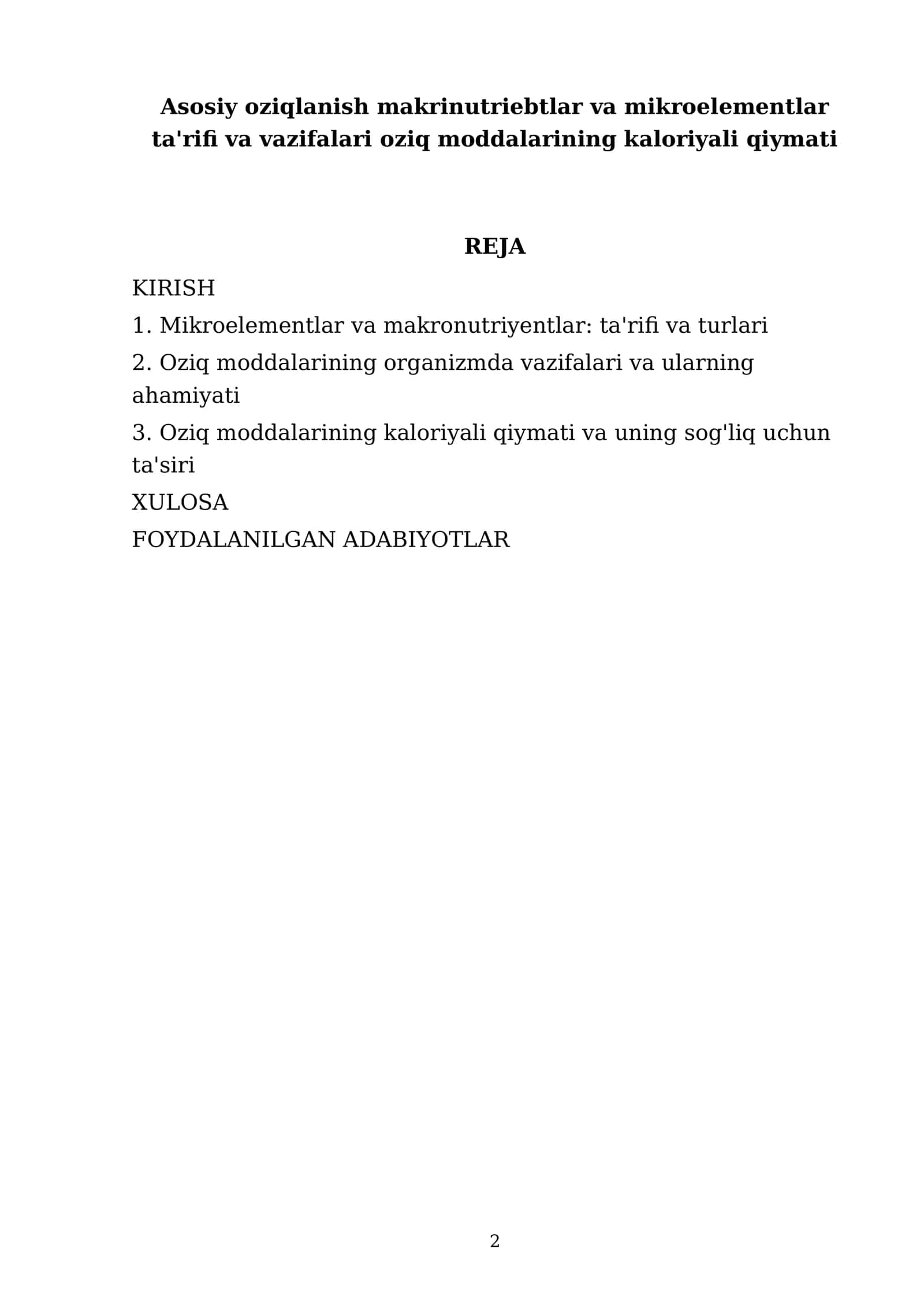 Asosiy oziqlanish makrinutriebtlar va mikroelementlar ta'rifi va vazifalari oziq moddalarining kaloriyali qiymati 2