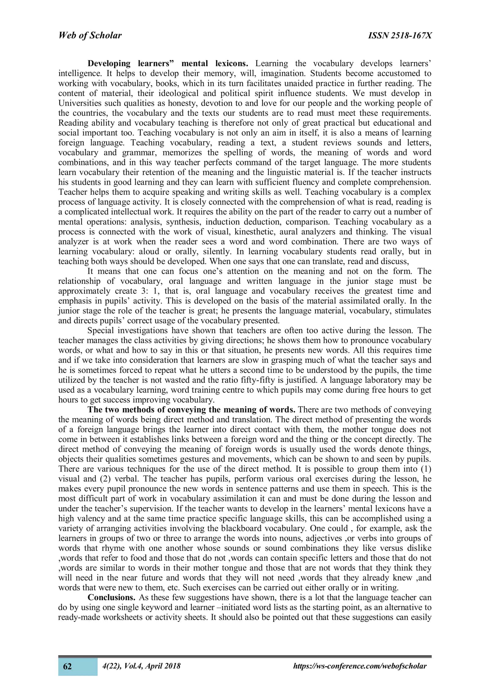 THE IMPORTANCE OF TEACHING VOCABULARY 2