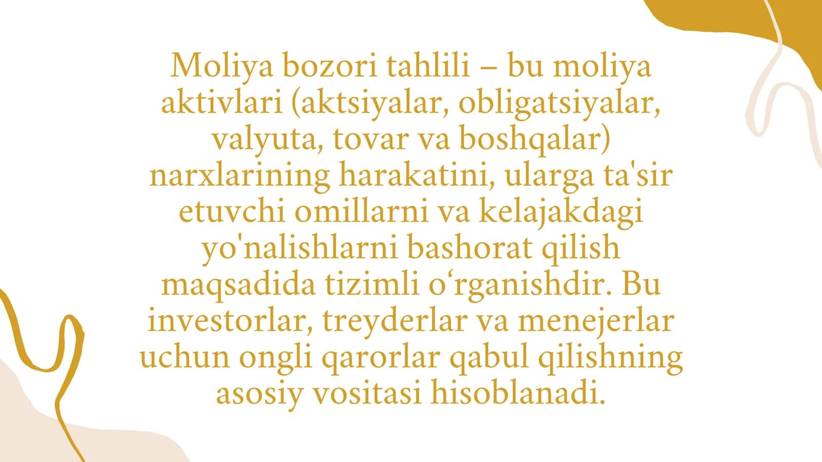 Moliya bozori tahlili 2