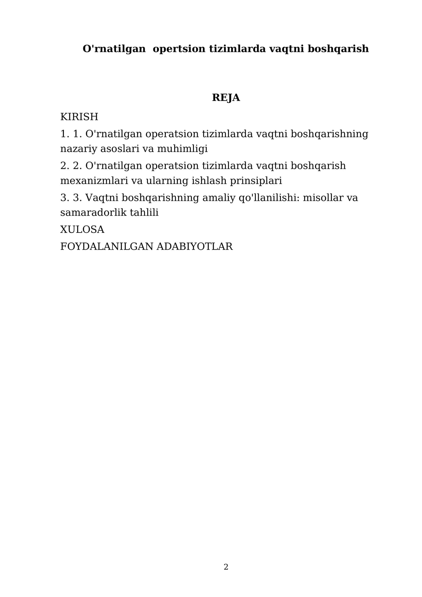 O'rnatilgan opertsion tizimlarda vaqtni boshqarish 2