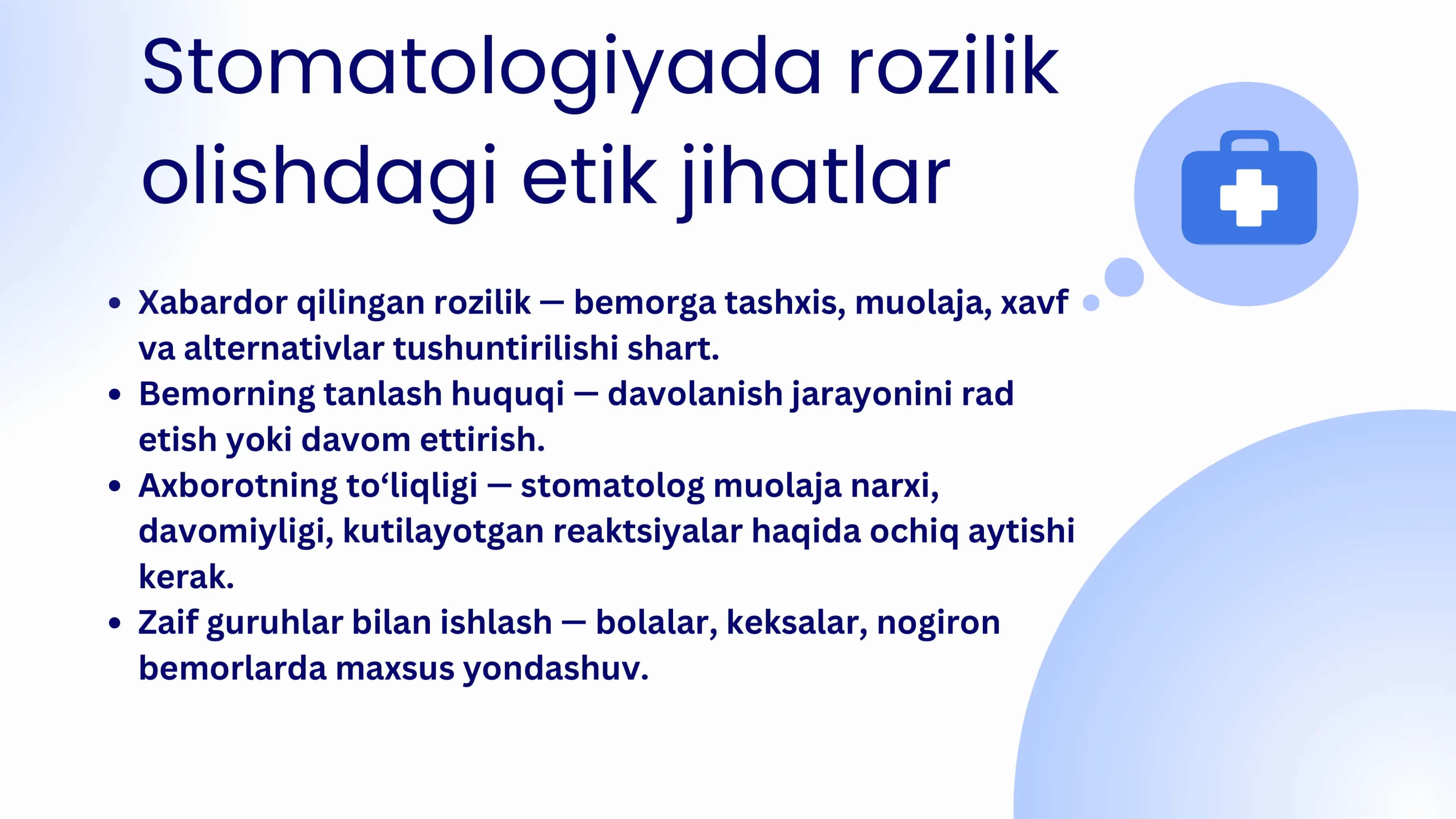 Stomatologiyada bioetik muammolar 2