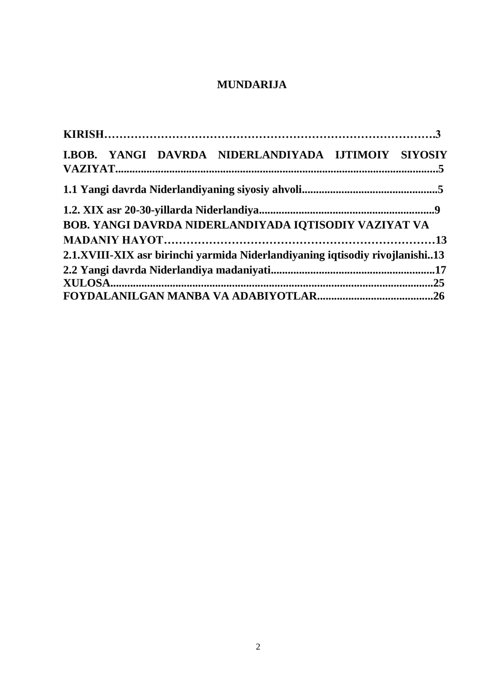 Yangi davrda Niderlandiyada ijtimoiy-iqtisodiy va siyosiy vaziyat 2