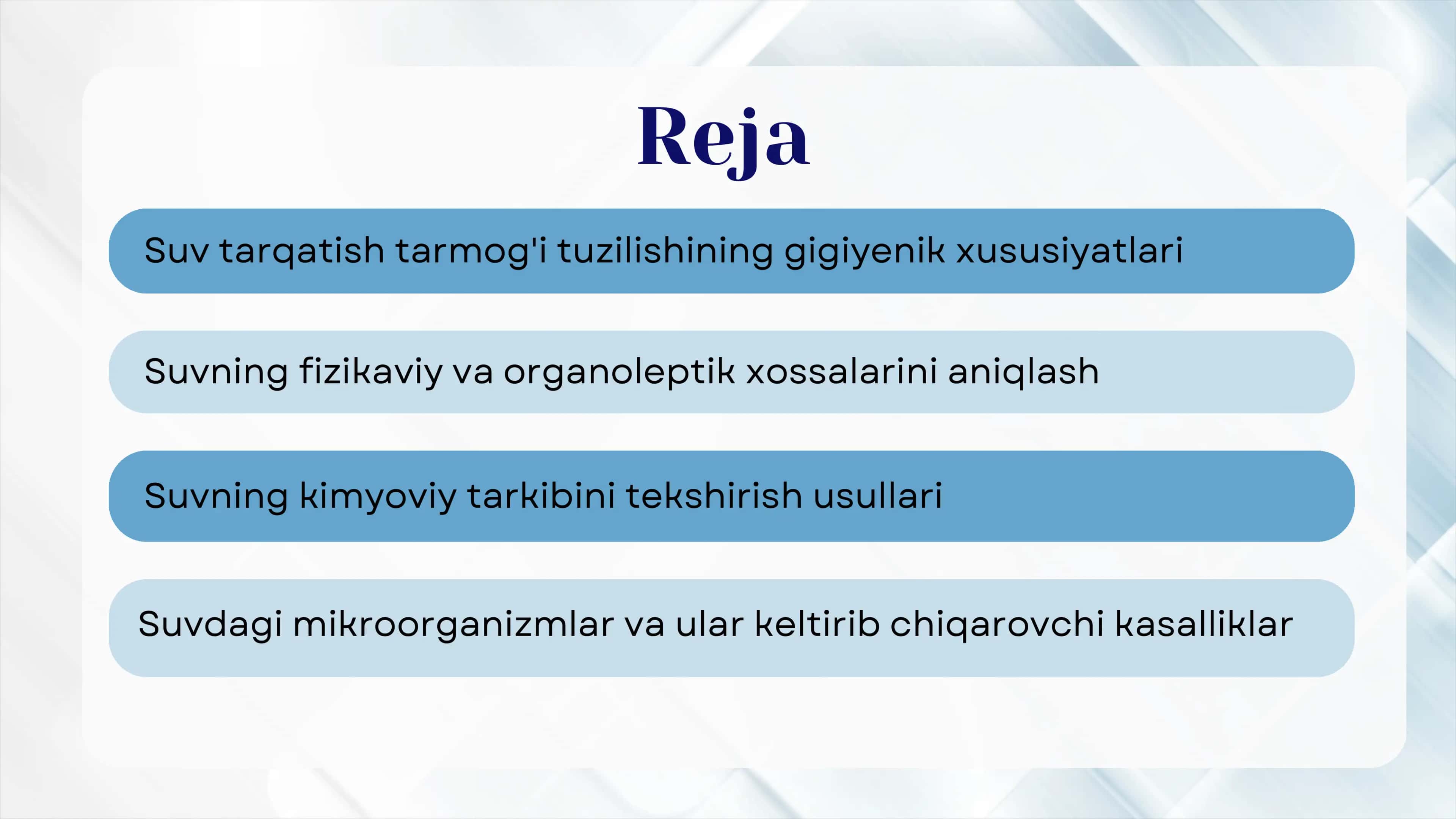AHOLINI SUV BILAN TA'MINLASH VA ICHIMLIK SUVINING SIFATIGA BO'LGAN GIGIYENIK TALABLAR 2
