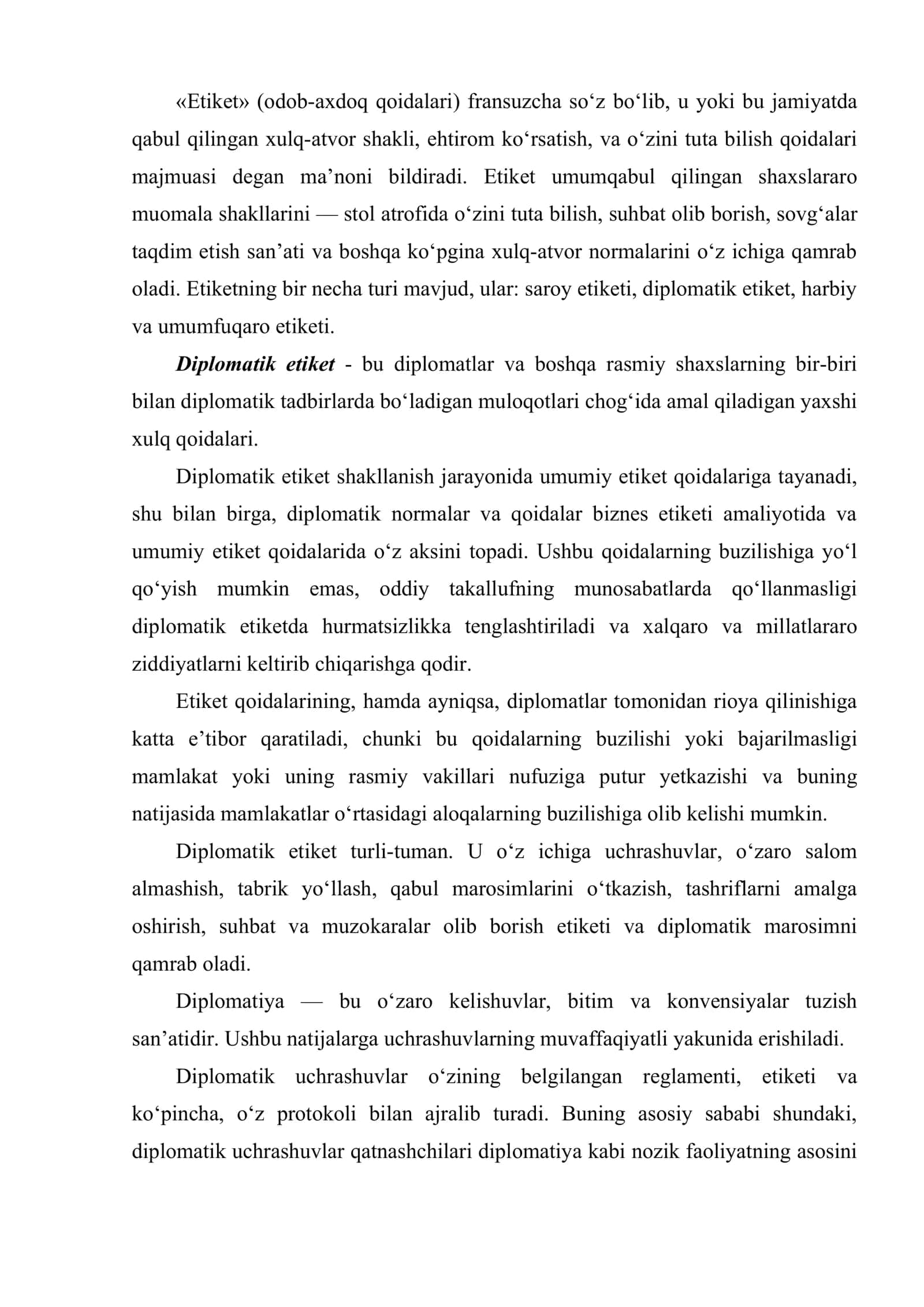 Diplomatik etiket. Diplomatik etiketda kiyinish madaniyati va qoidalari 2