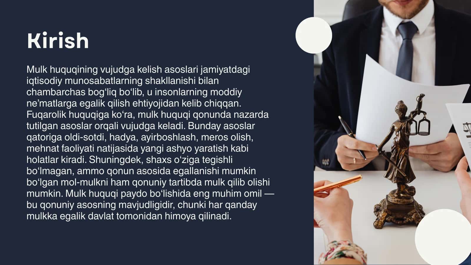 Mulk huquqining vujudga kelish asoslari 2