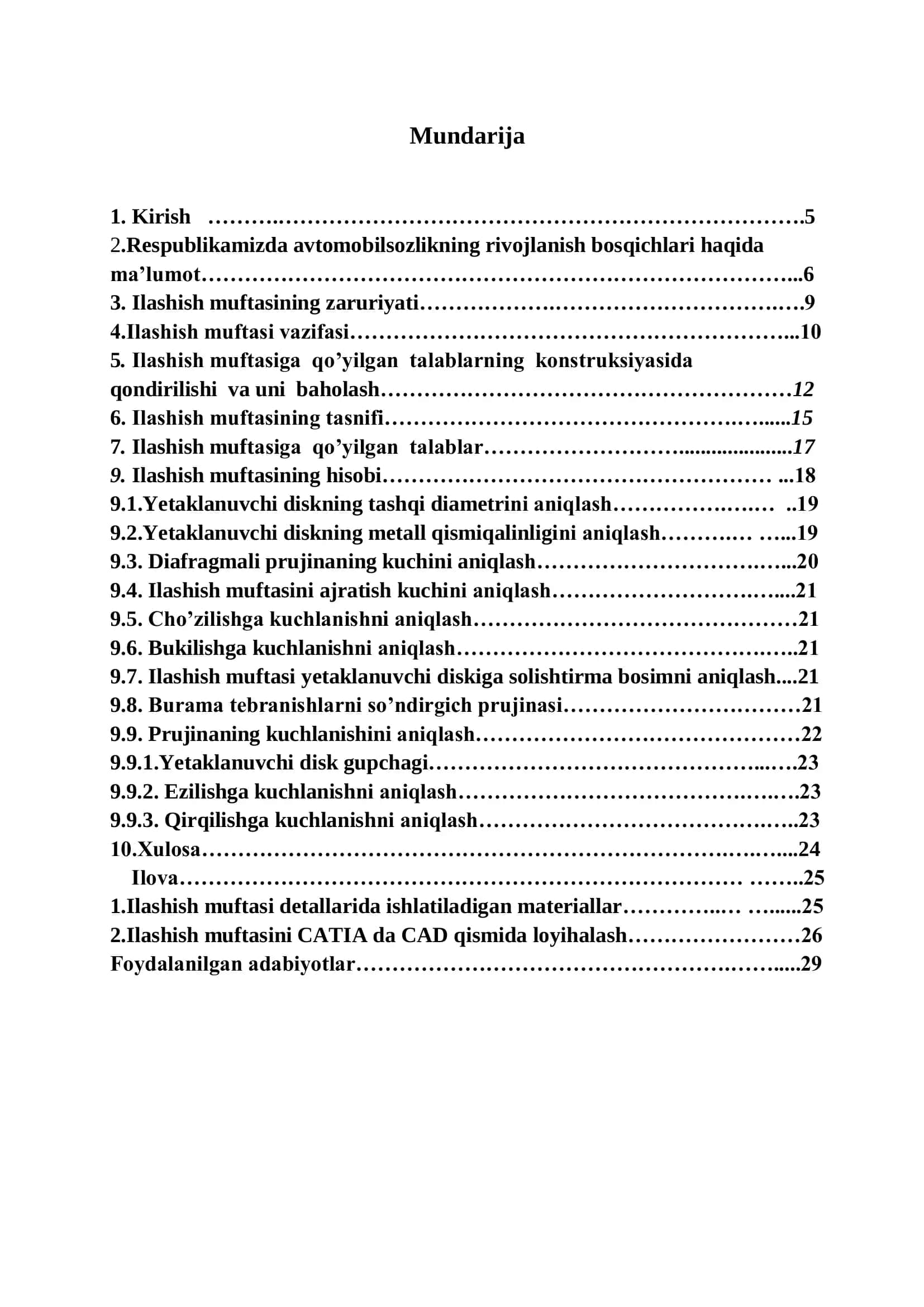 Nexia 1.6 avtomobiliga ilashish muftasini tanlash va hisoblash 2
