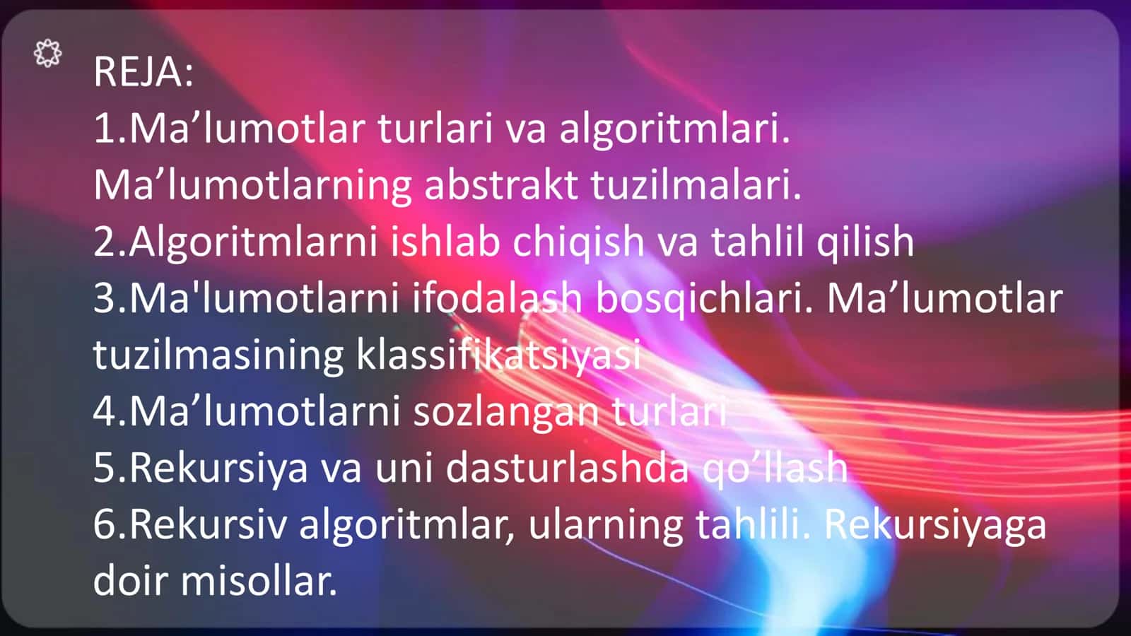 MA‘LUMOTLAR TUZILMASI VA ALGORITMI 2