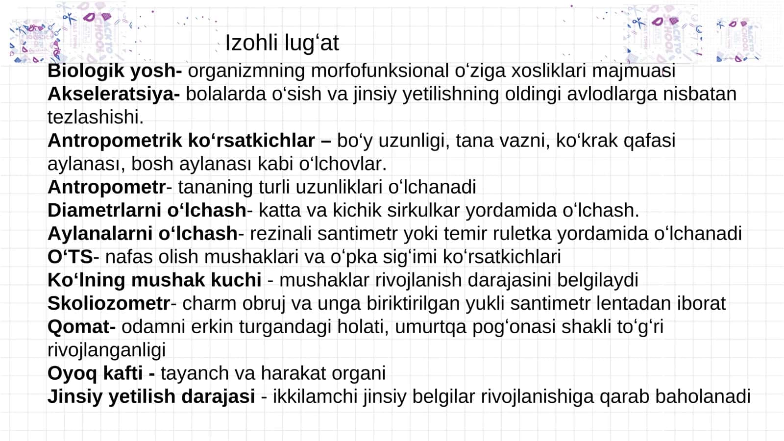 Bolalar va o’smirlar jismoniy rivojlanish ko’rsatkichlarini baxolash 2