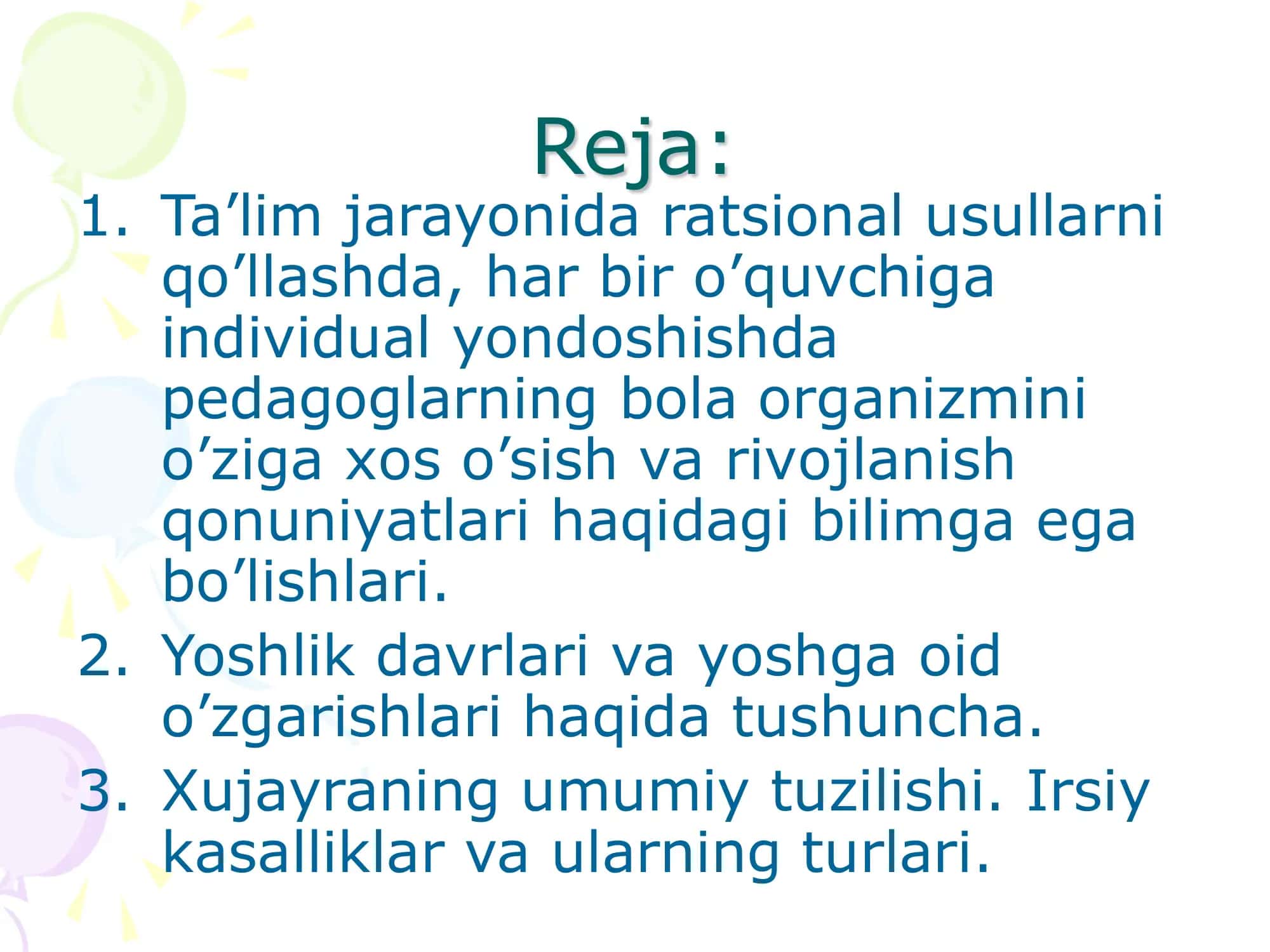 Oʻsish va rivojlanishning umumiy qonuniyatlari, organizm va muhit 2
