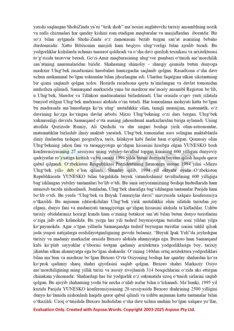 Madaniyat san’at va xordiq chiqarish markazlari. Turistik va diqqatga sazovor obidalar 2