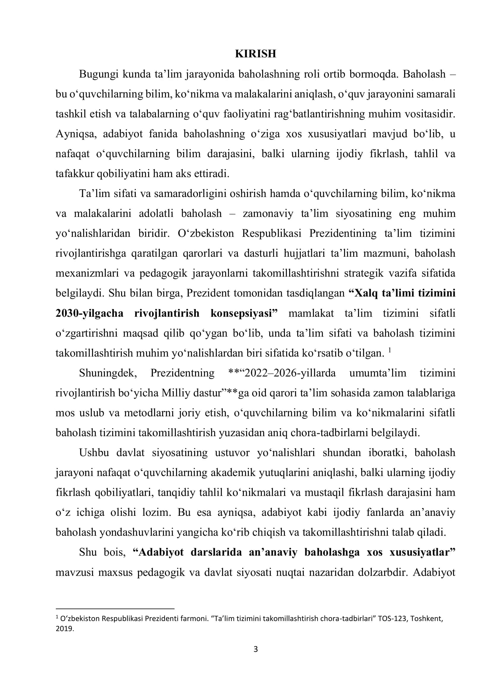 ADABIYOT DARSLARIDA AN’ANAVIY BAHOLASHGA XOS XUSUSIYATLAR 2