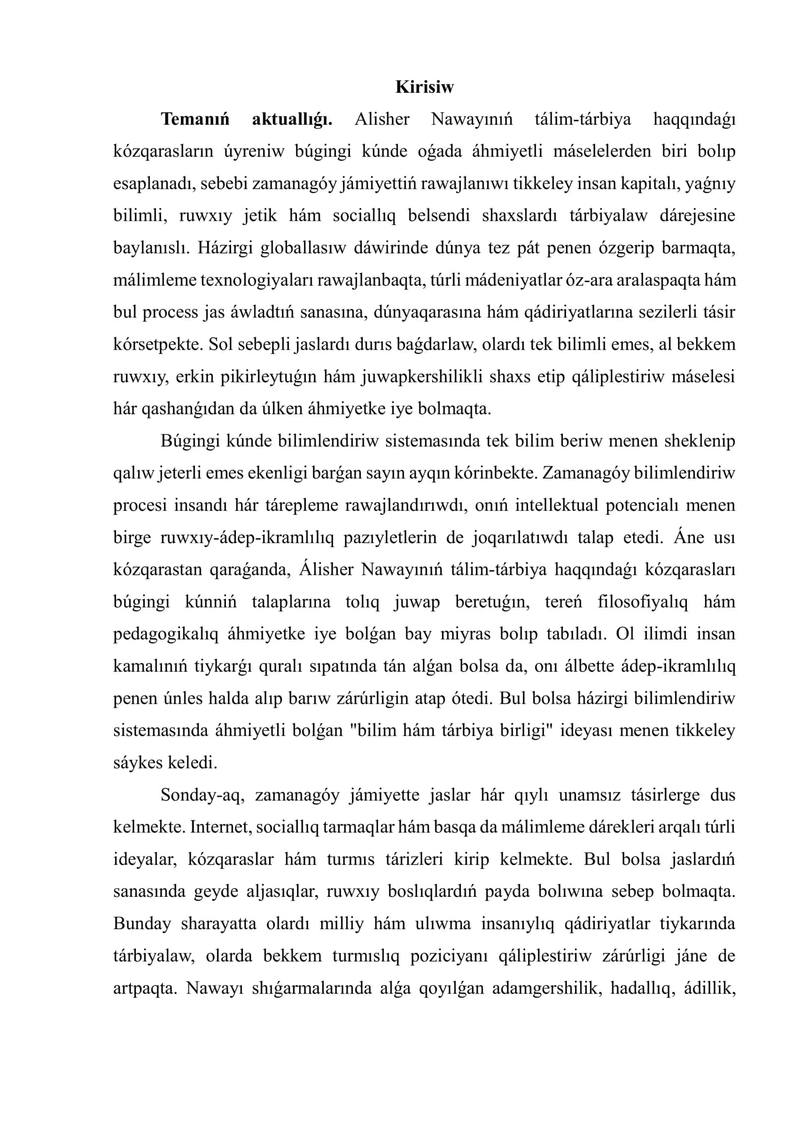 ÁLISHER NAWAYINIŃ TÁLIM-TÁRBIYA QARASLARINIŃ 2