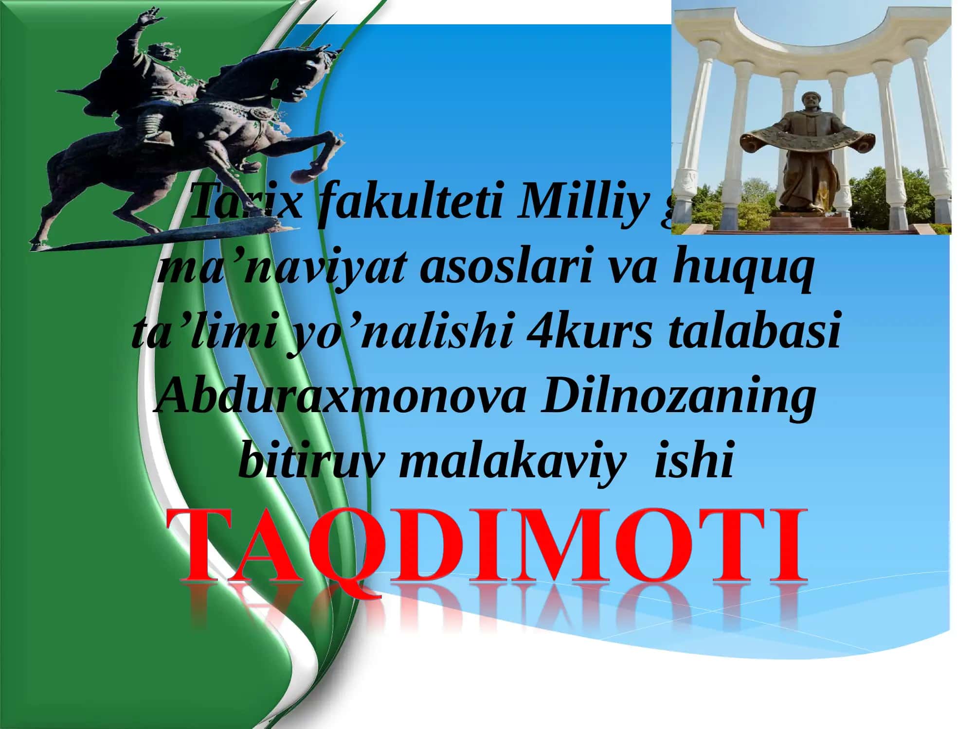 O'zbekistonda milliy qonunchilik tizimini takomillashtirishning asosiy yo’nalishlari (2005-2015 yillar) 2