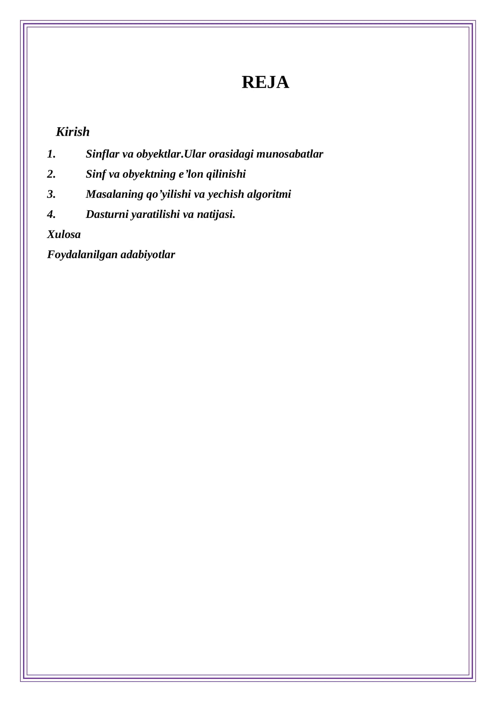 Sinflar va ob’ektlar 2