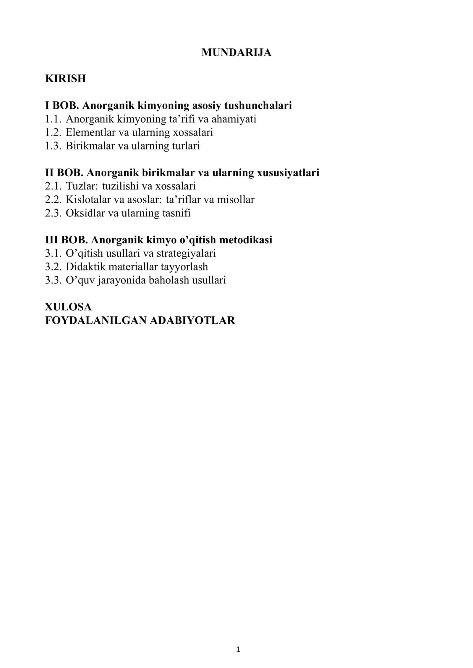 Anorganik kimyoning asosiy tushunchalari tayyorlash 2